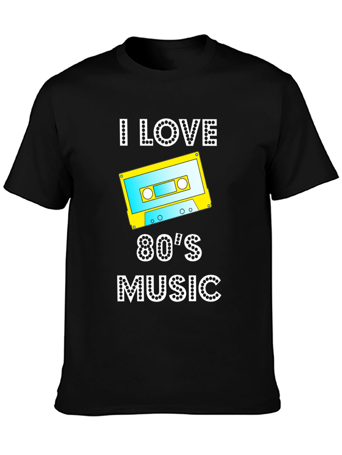 I Love 80s Music Cassette Tape Graphic T-Shirt