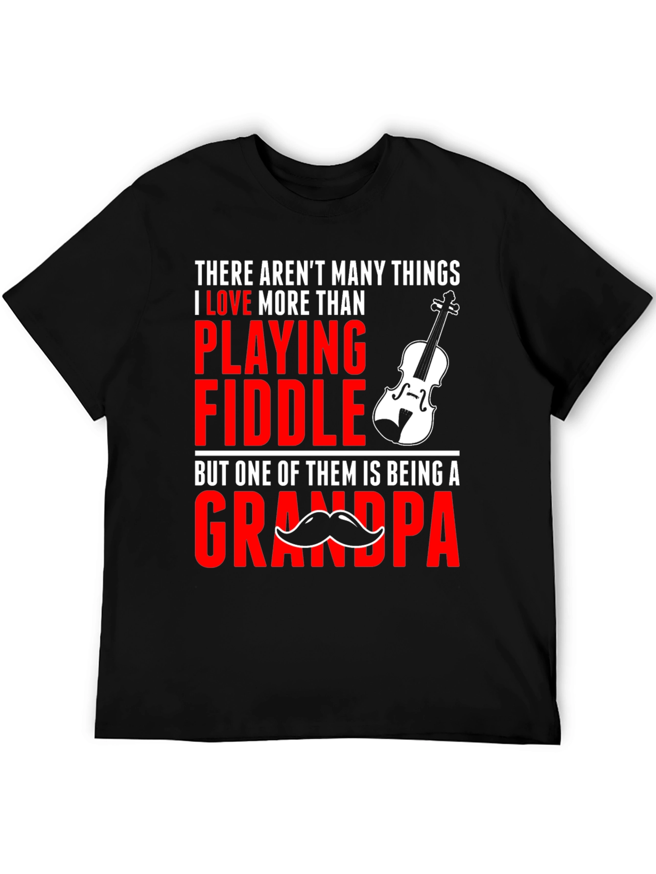Fiddle Playing Grandpa T-Shirt | Novelty Musician Grandfather Tee