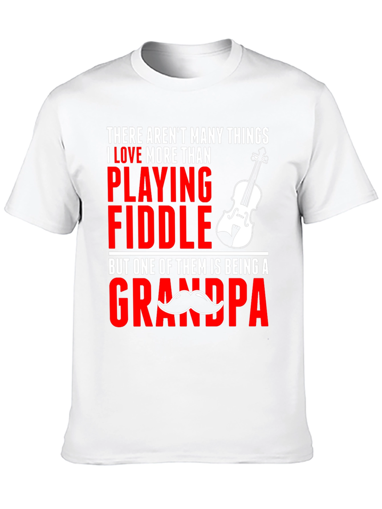 Fiddle Playing Grandpa T-Shirt | Novelty Musician Grandfather Tee
