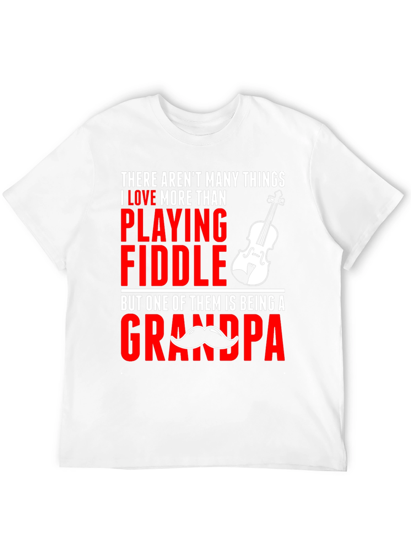 Fiddle Playing Grandpa T-Shirt | Novelty Musician Grandfather Tee
