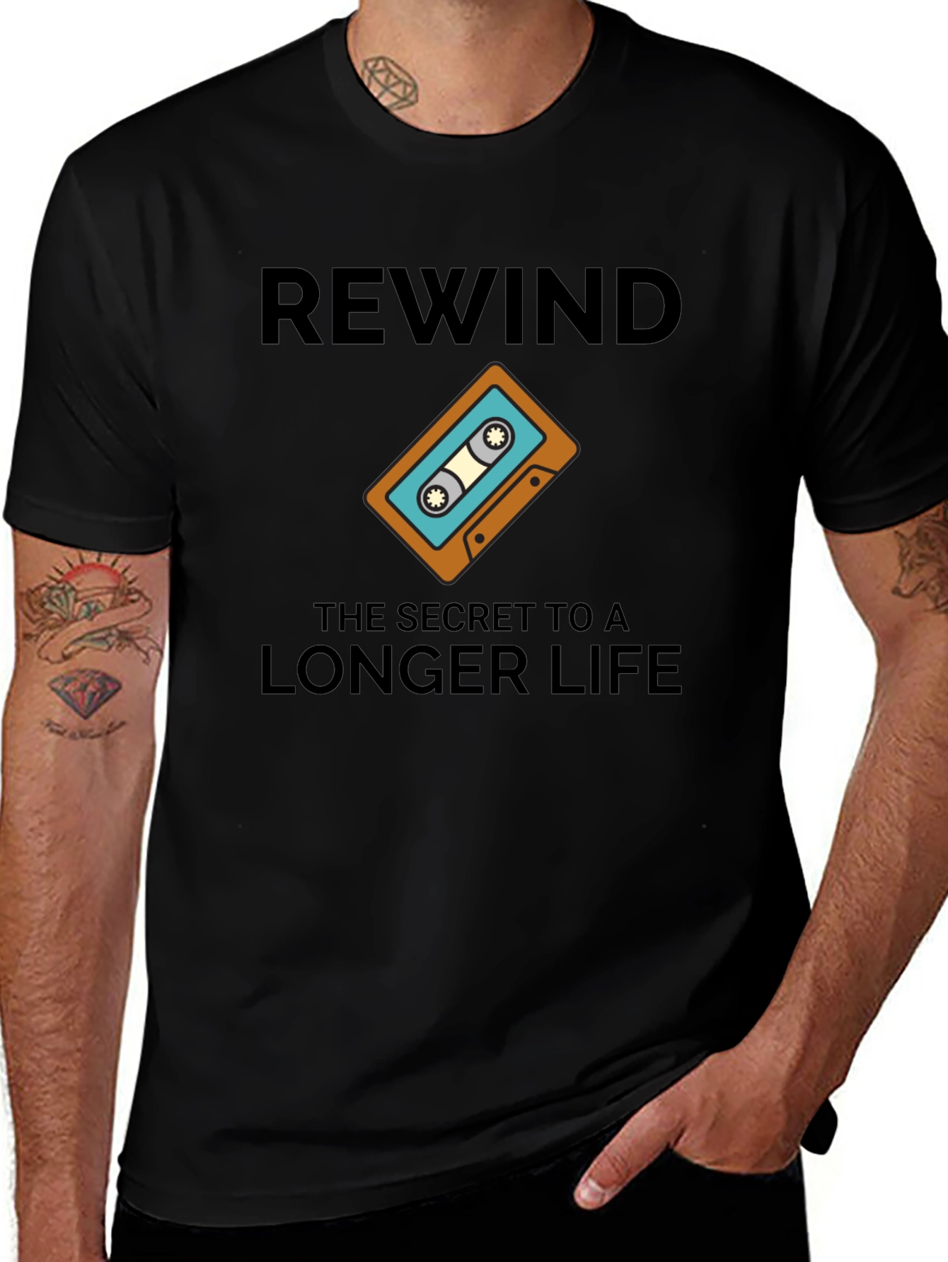 Rewind Longer Life Graphic T-Shirt