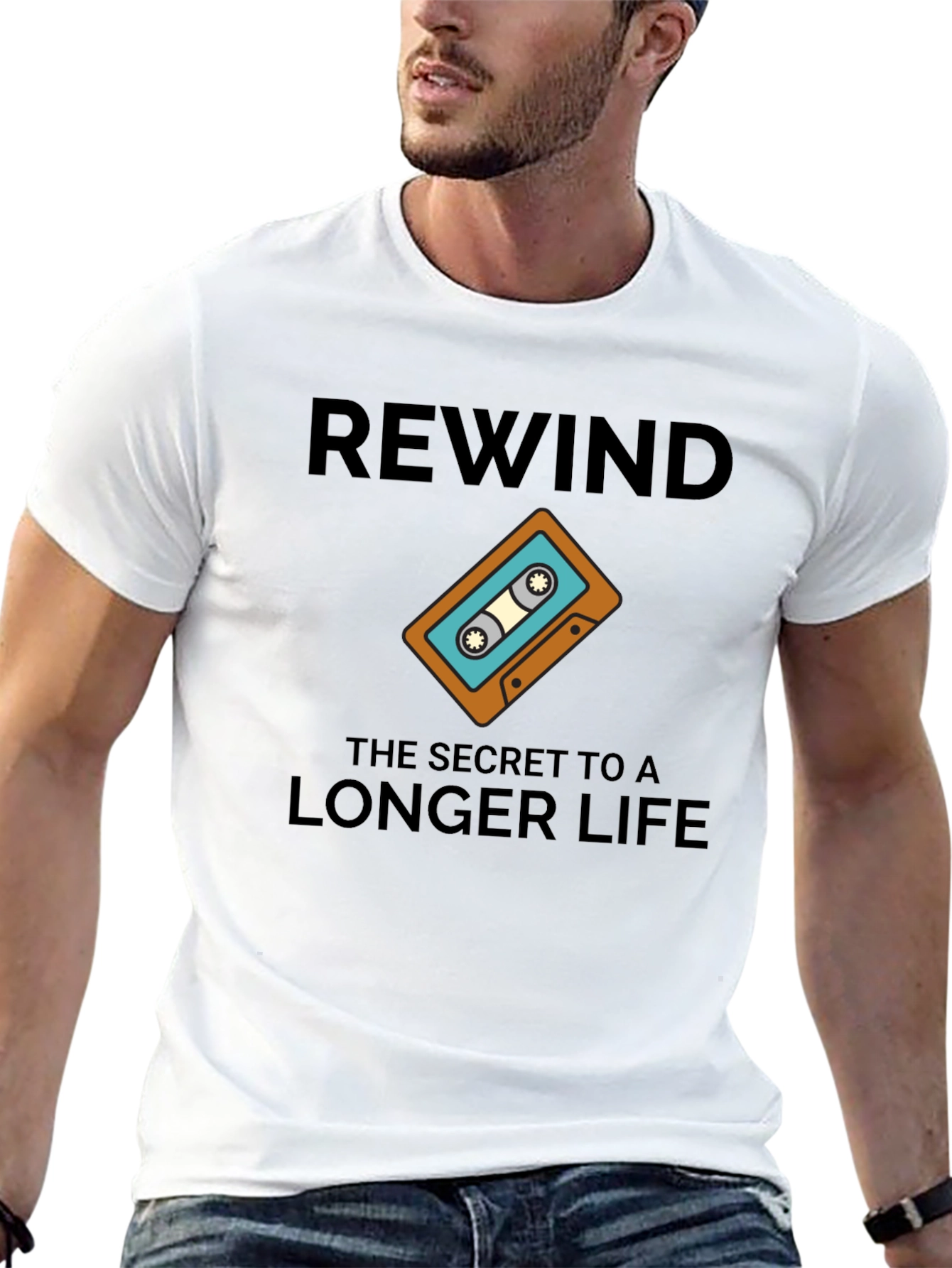 Rewind Longer Life Graphic T-Shirt