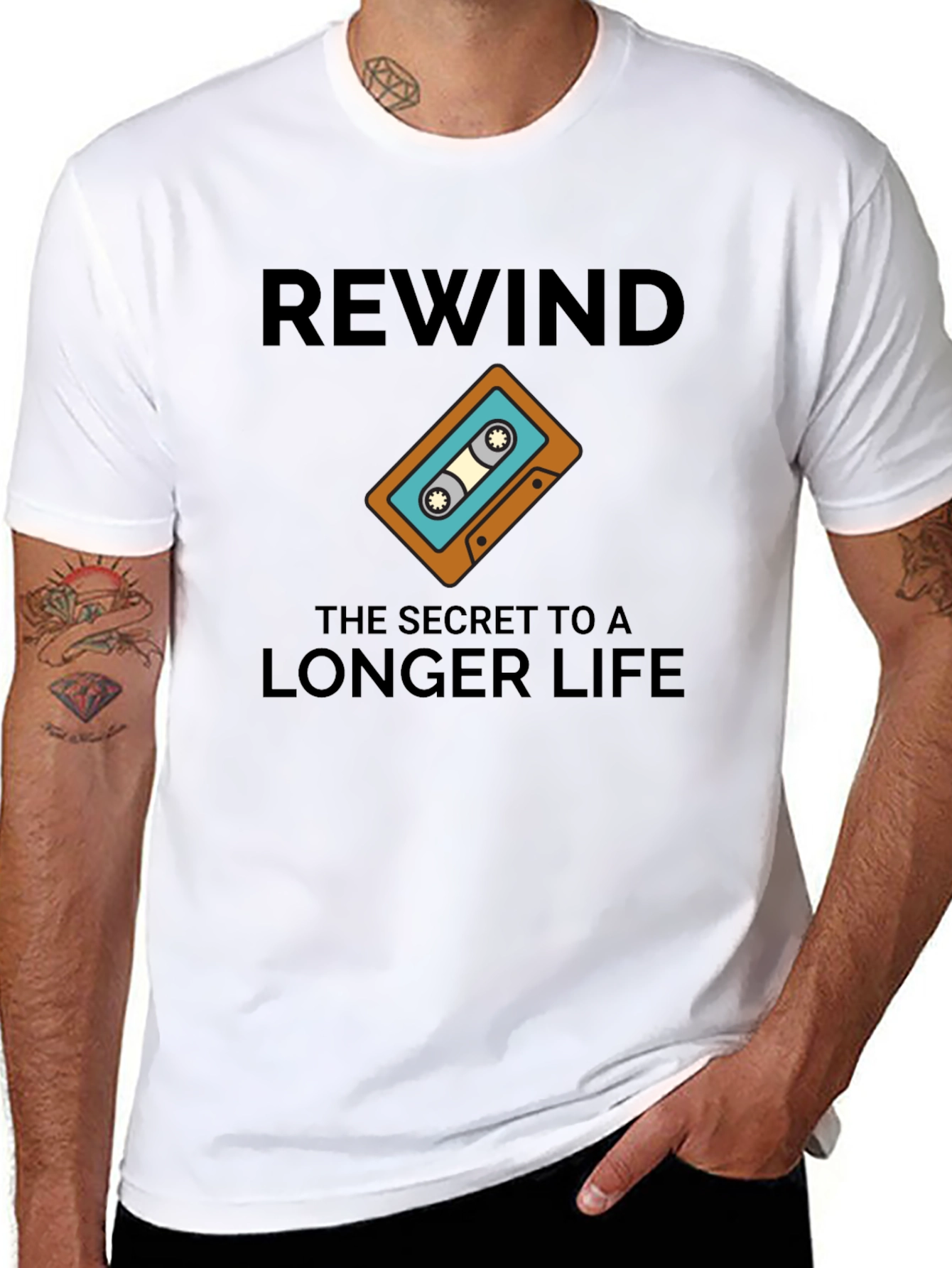 Rewind Longer Life Graphic T-Shirt