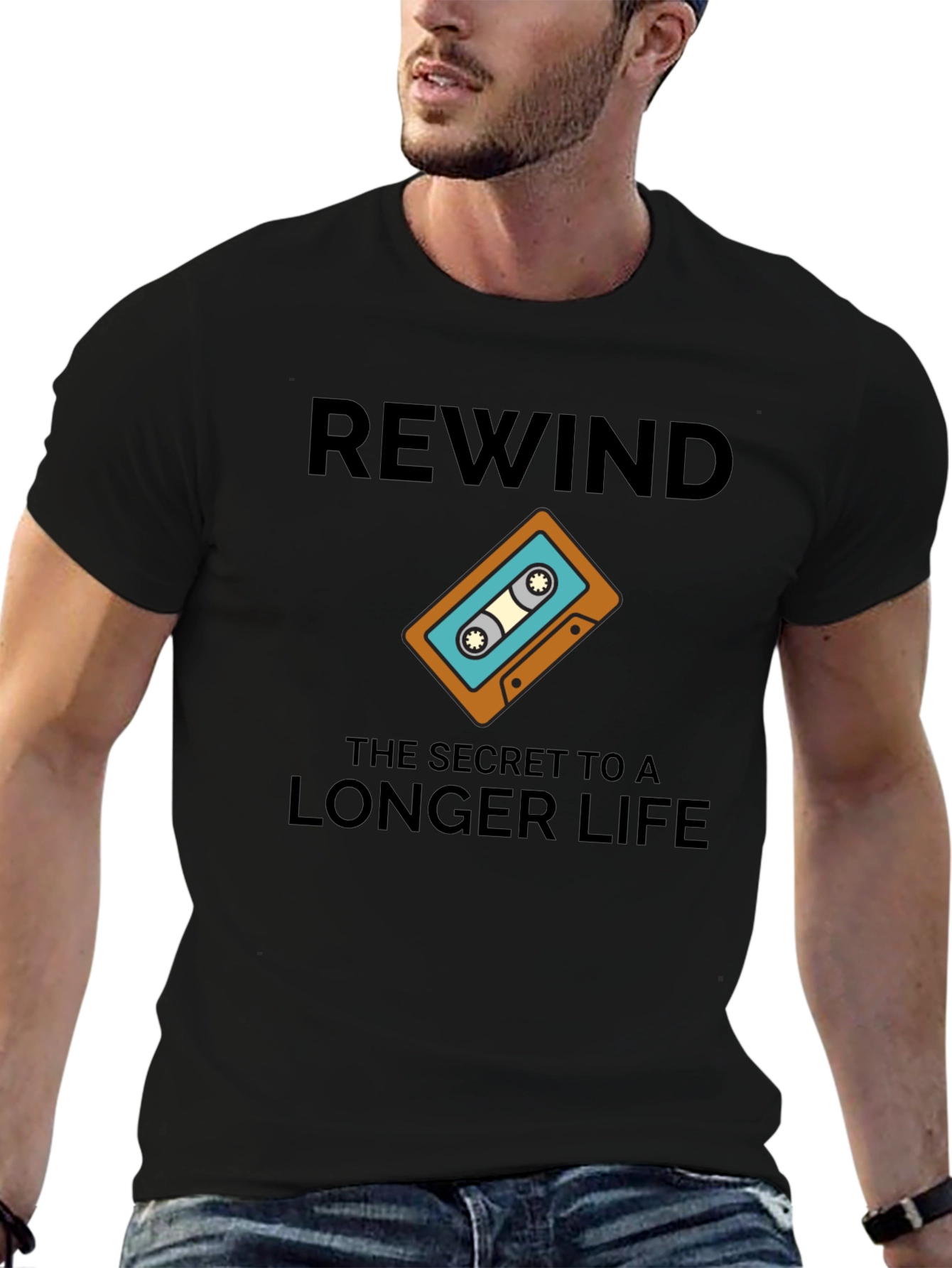 Rewind Longer Life Graphic T-Shirt
