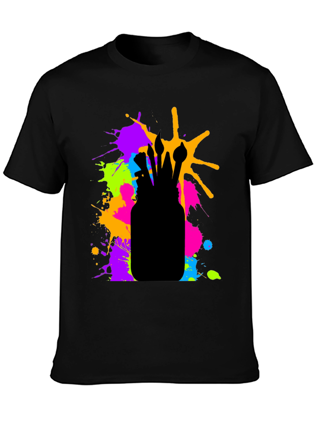 Artistic Paint Brush Splatter T-Shirt
