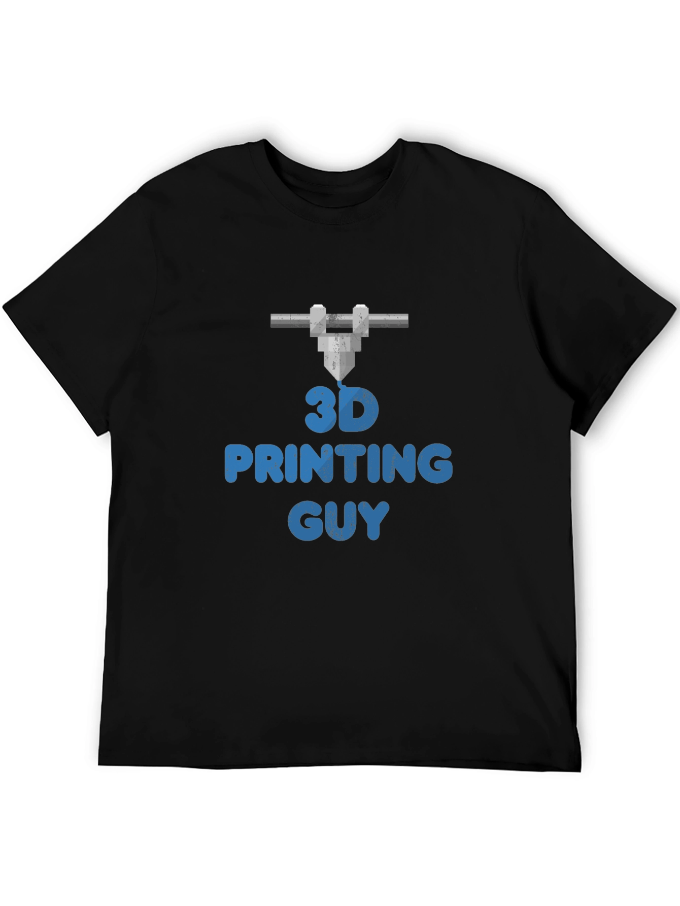 3D Printing Guy Graphic Tee - Black Casual T-Shirt