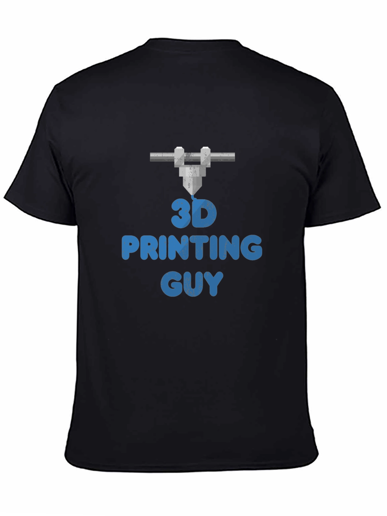 3D Printing Guy Graphic Tee - Black Casual T-Shirt