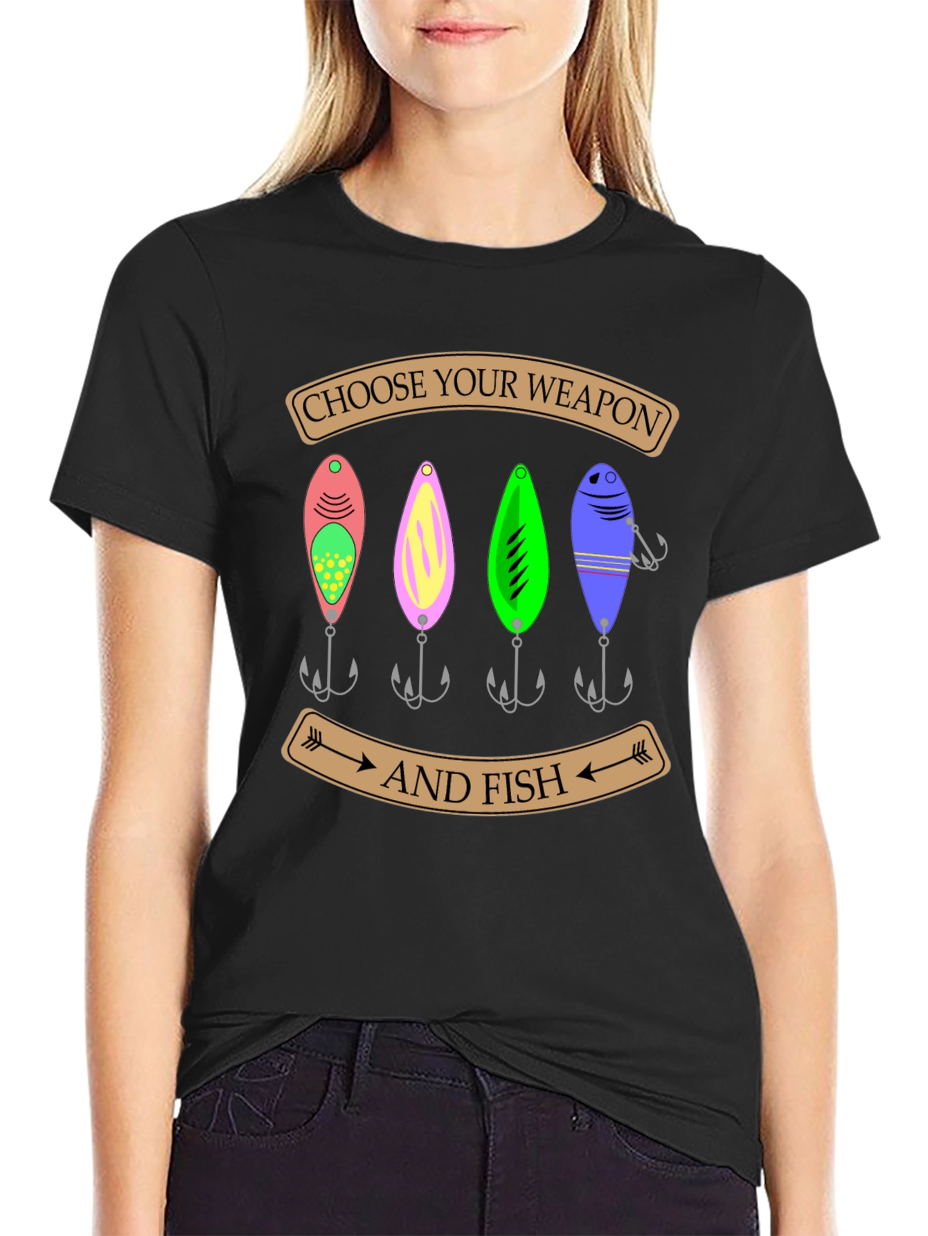 Choose Your Weapon and Fish T-Shirt