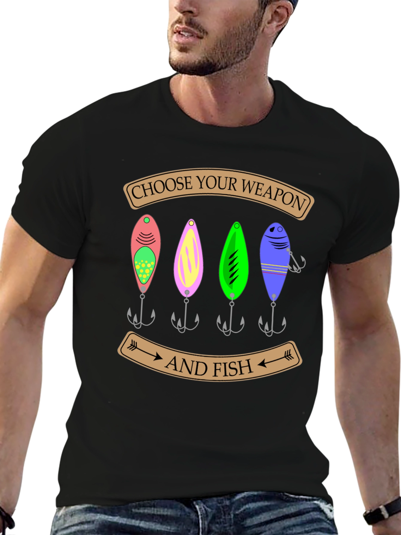 Choose Your Weapon and Fish T-Shirt