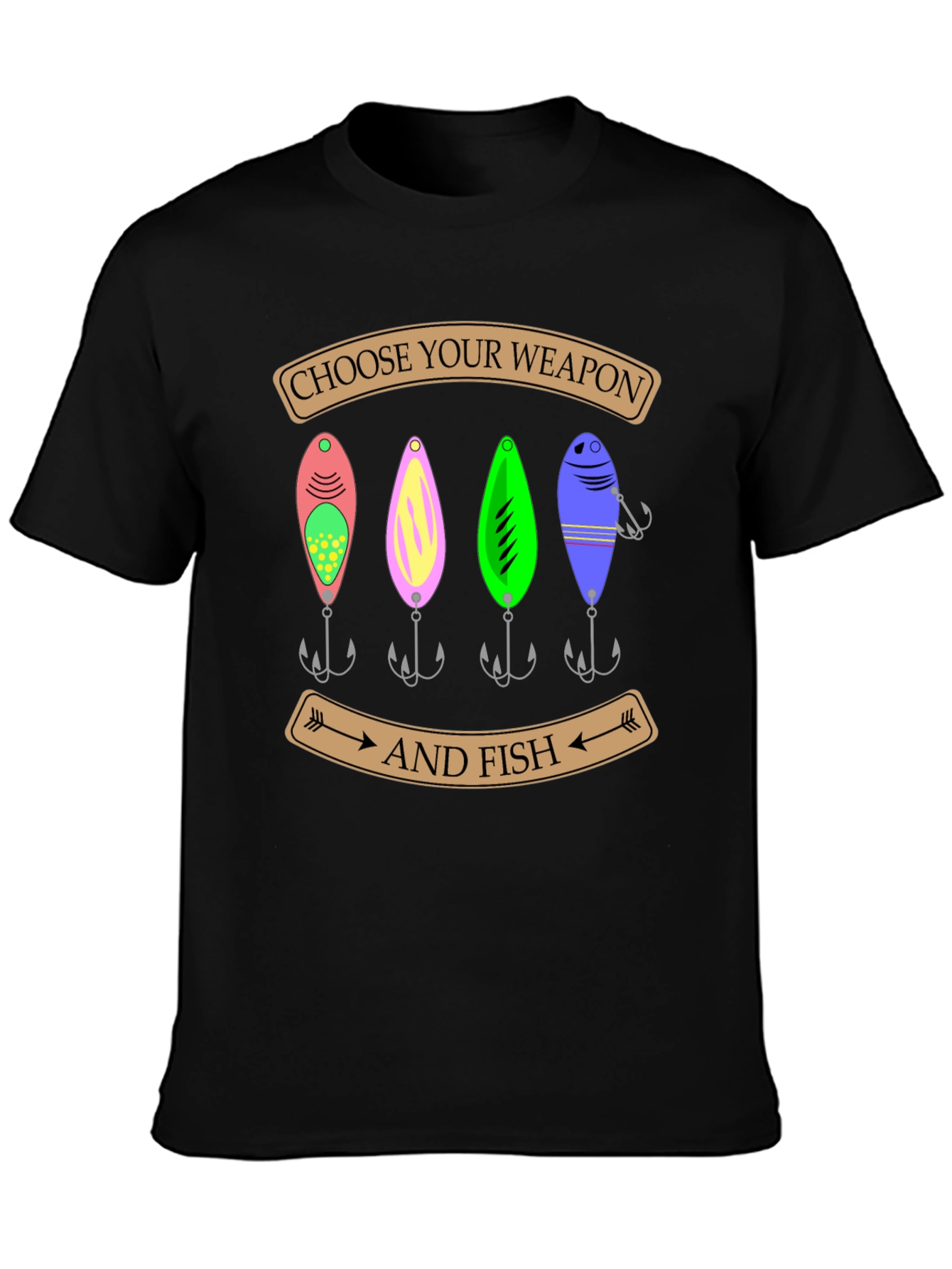Choose Your Weapon and Fish T-Shirt