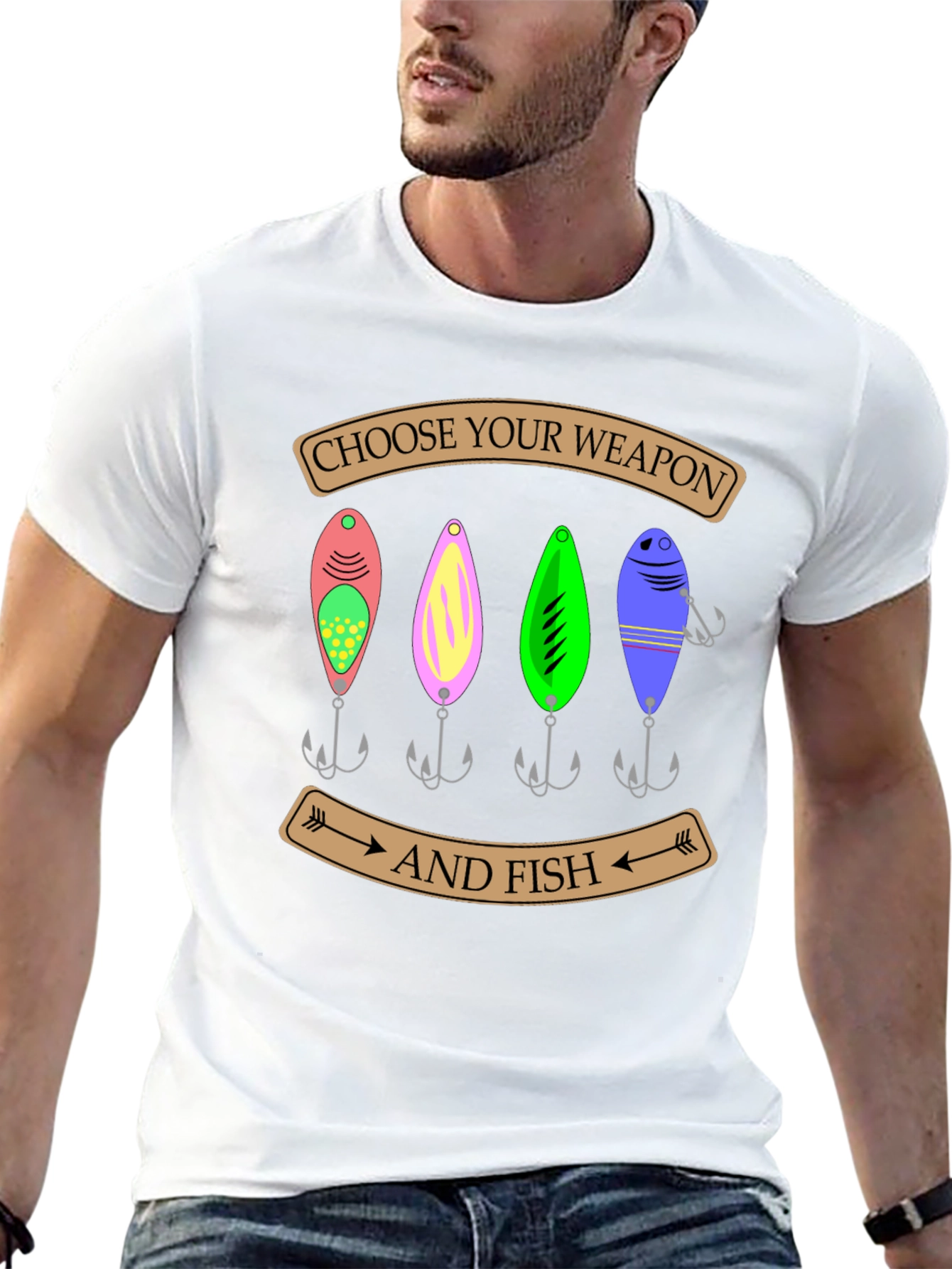 Choose Your Weapon and Fish T-Shirt
