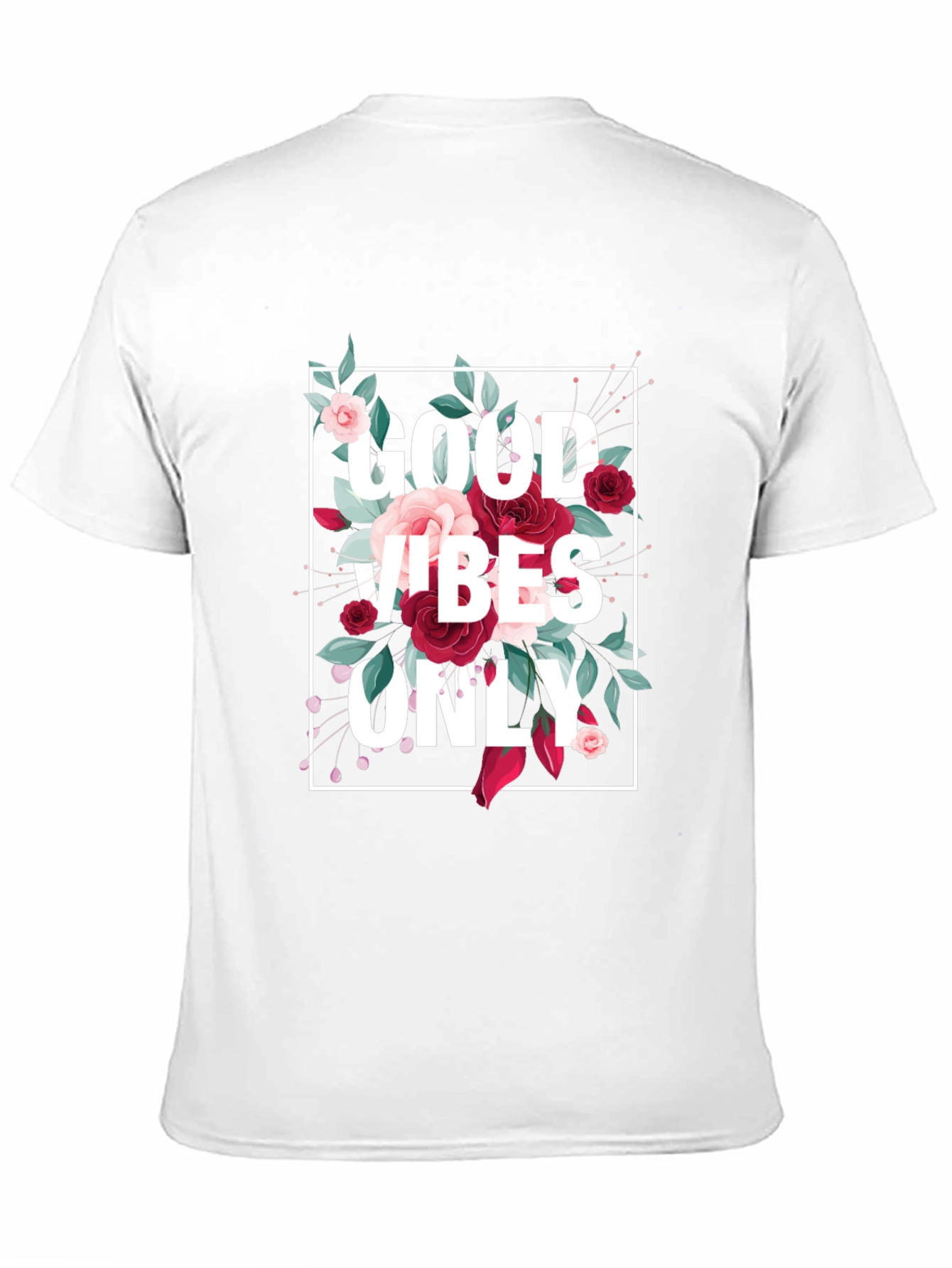 Good Vibes Only Floral Graphic T-Shirt