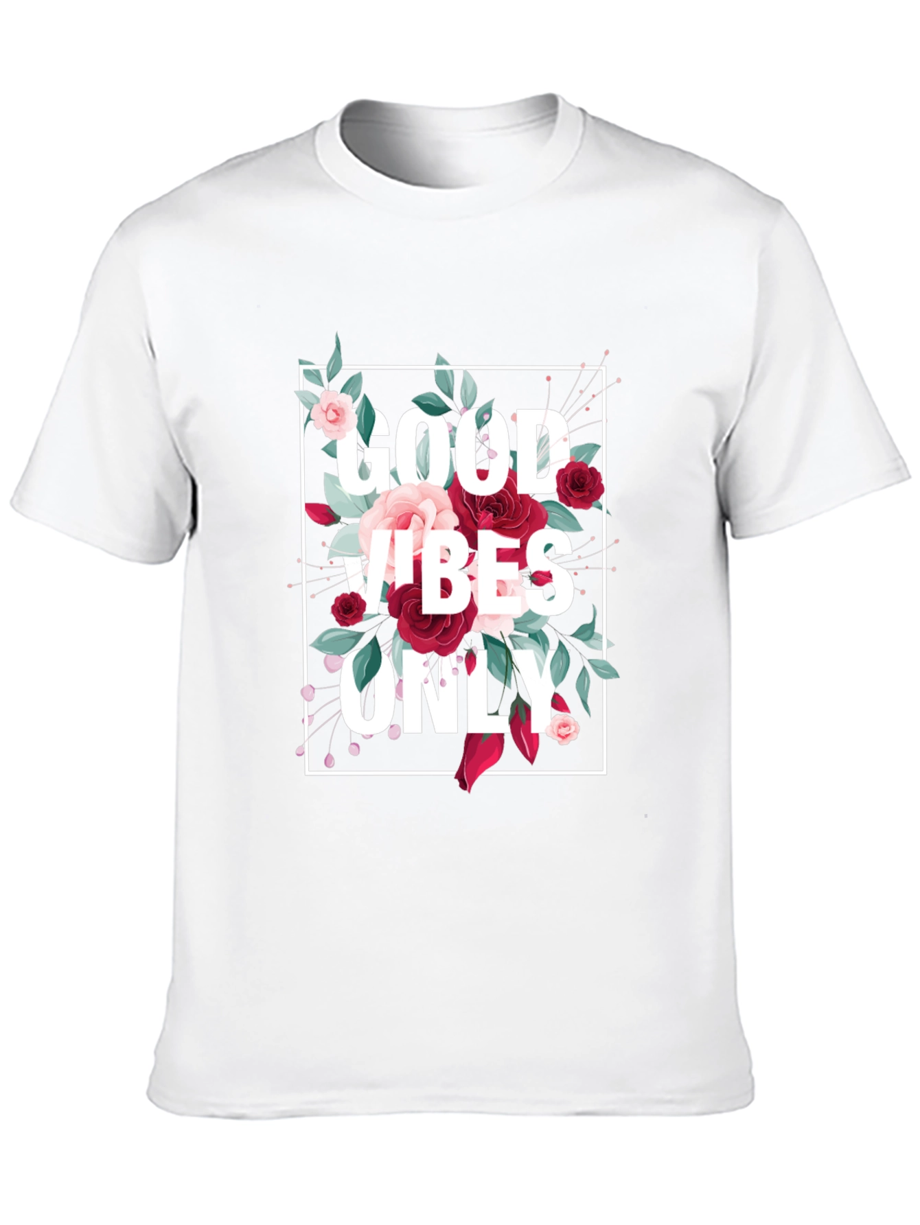 Good Vibes Only Floral Graphic T-Shirt