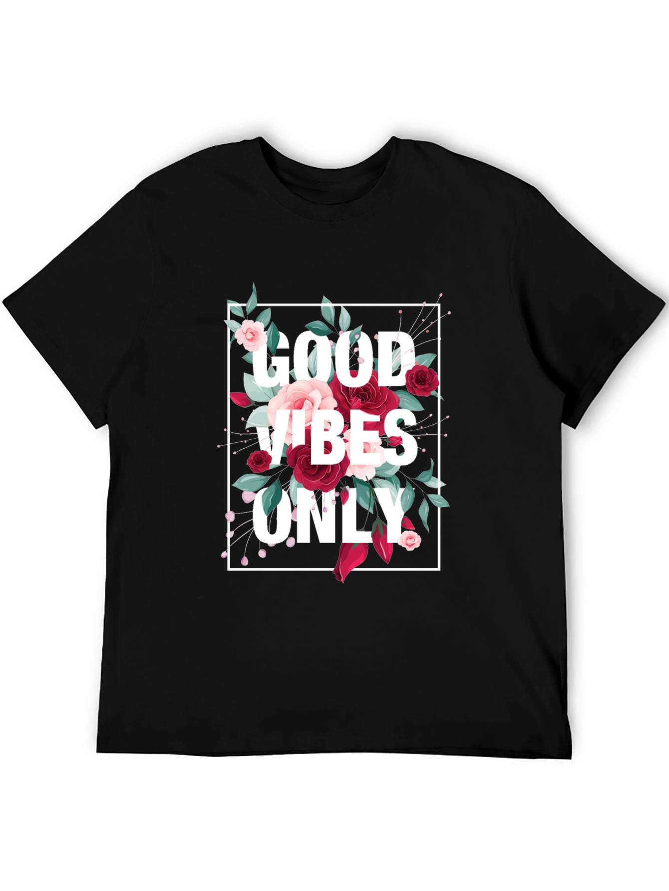 Good Vibes Only Floral Graphic T-Shirt
