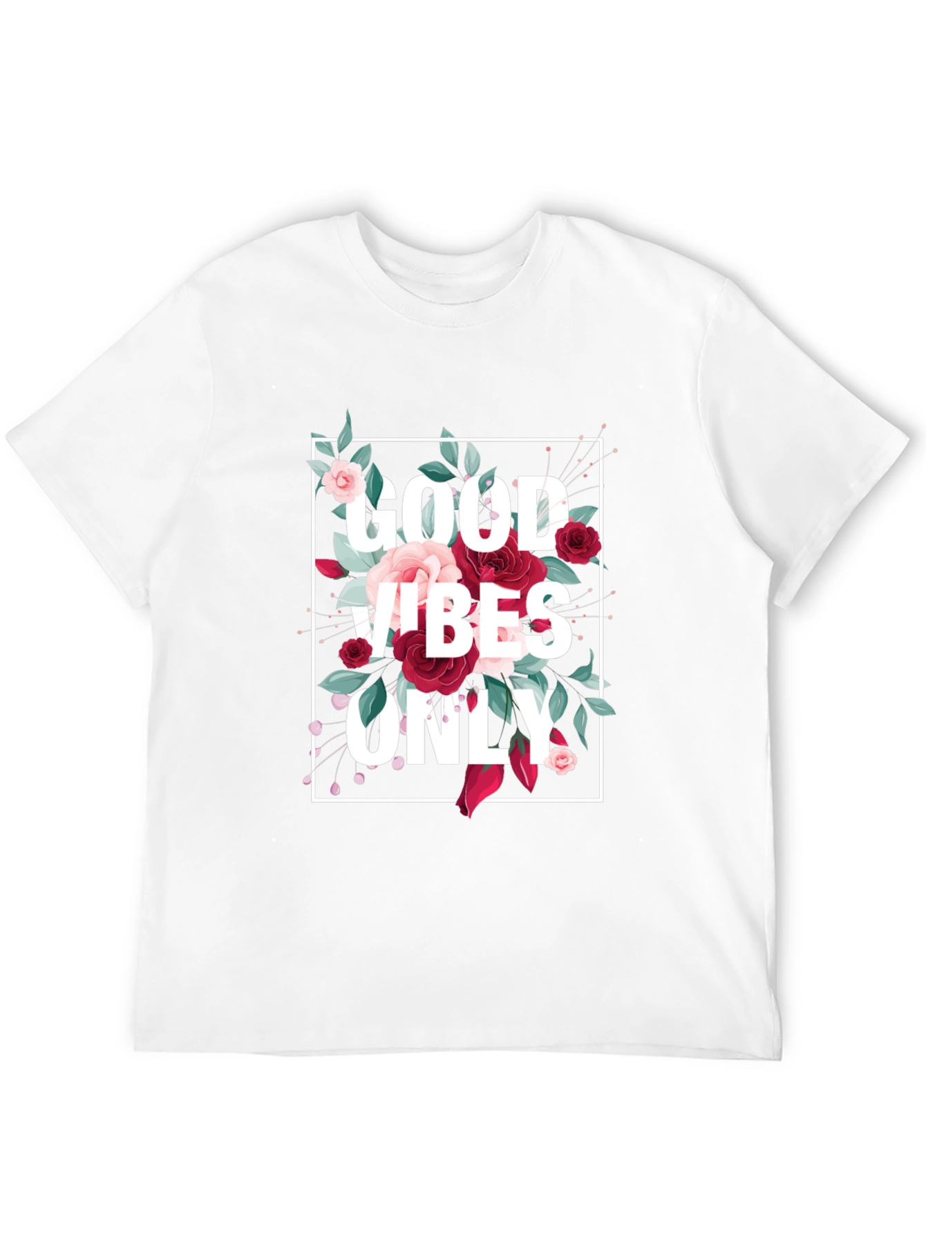 Good Vibes Only Floral Graphic T-Shirt