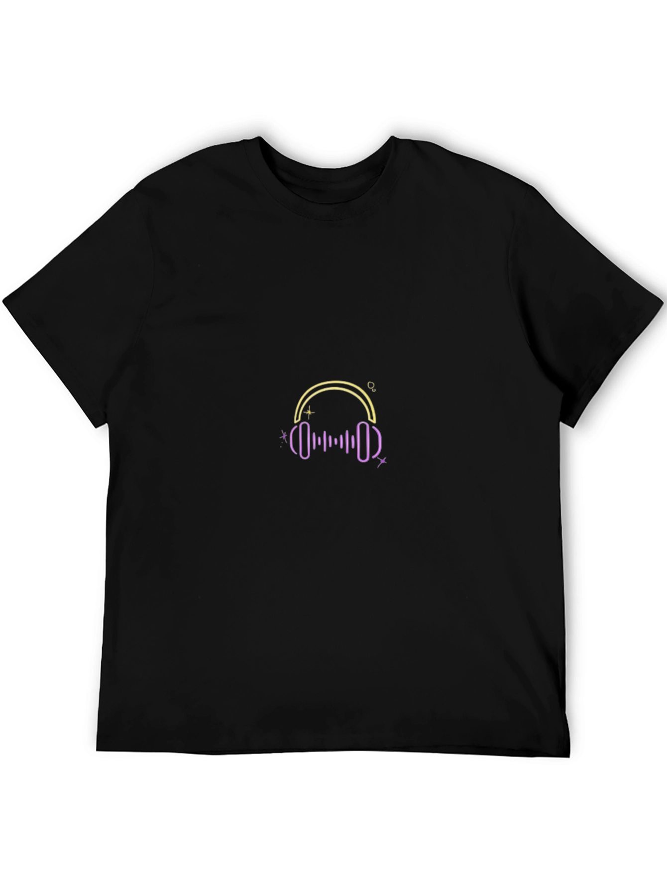 Headphones Graphic Black T-Shirt