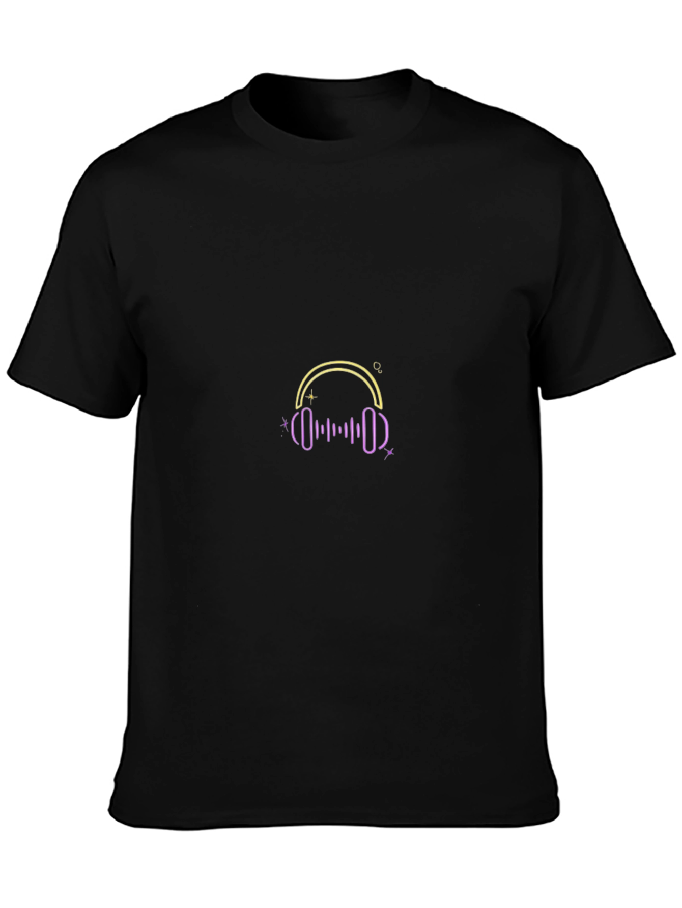 Headphones Graphic Black T-Shirt