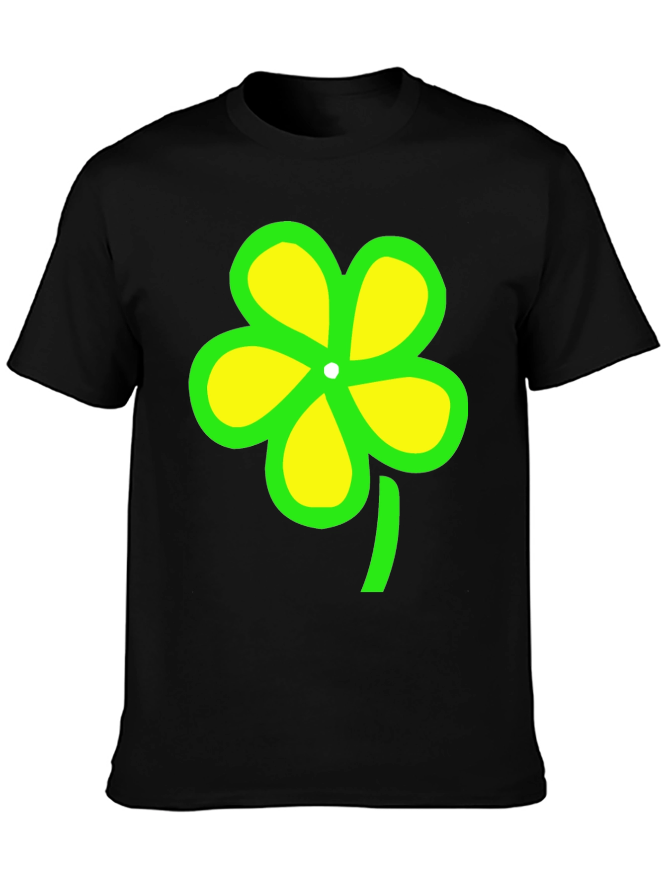Lucky Clover Graphic Tee - Unisex Black T-Shirt
