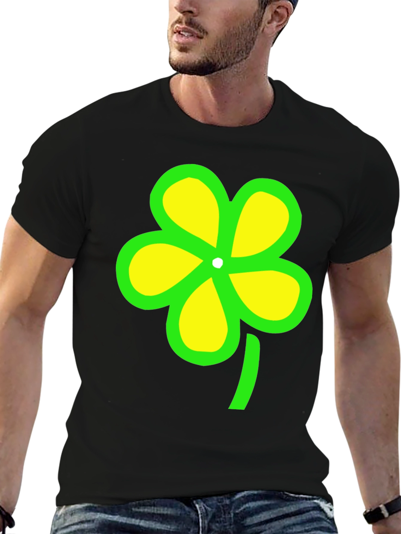 Lucky Clover Graphic Tee - Unisex Black T-Shirt