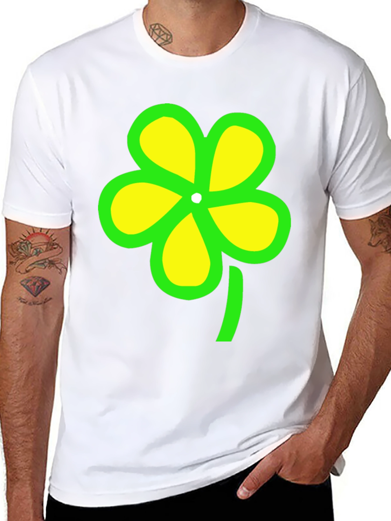 Lucky Clover Graphic Tee - Unisex Black T-Shirt
