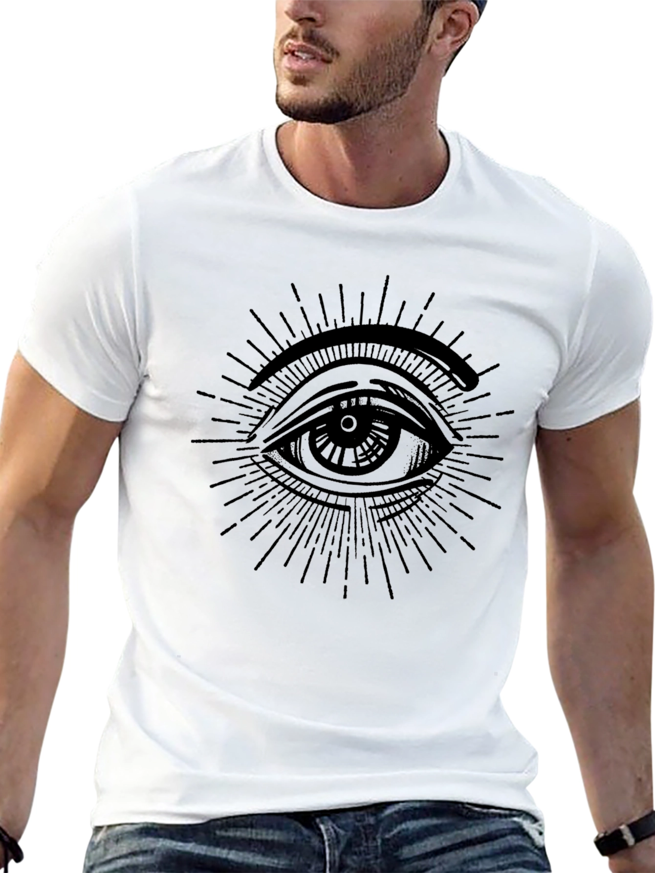 Mens Black Eye Graphic T-Shirt