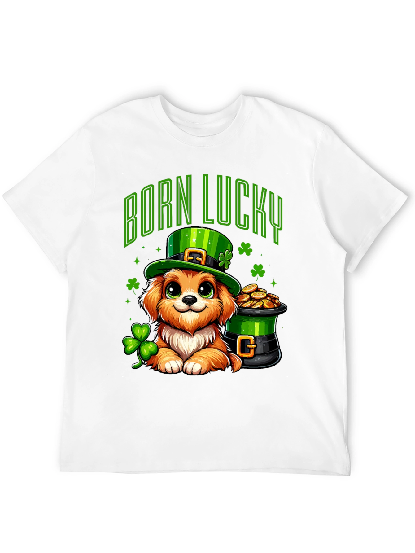 Born Lucky St. Patricks Day Dog T-Shirt