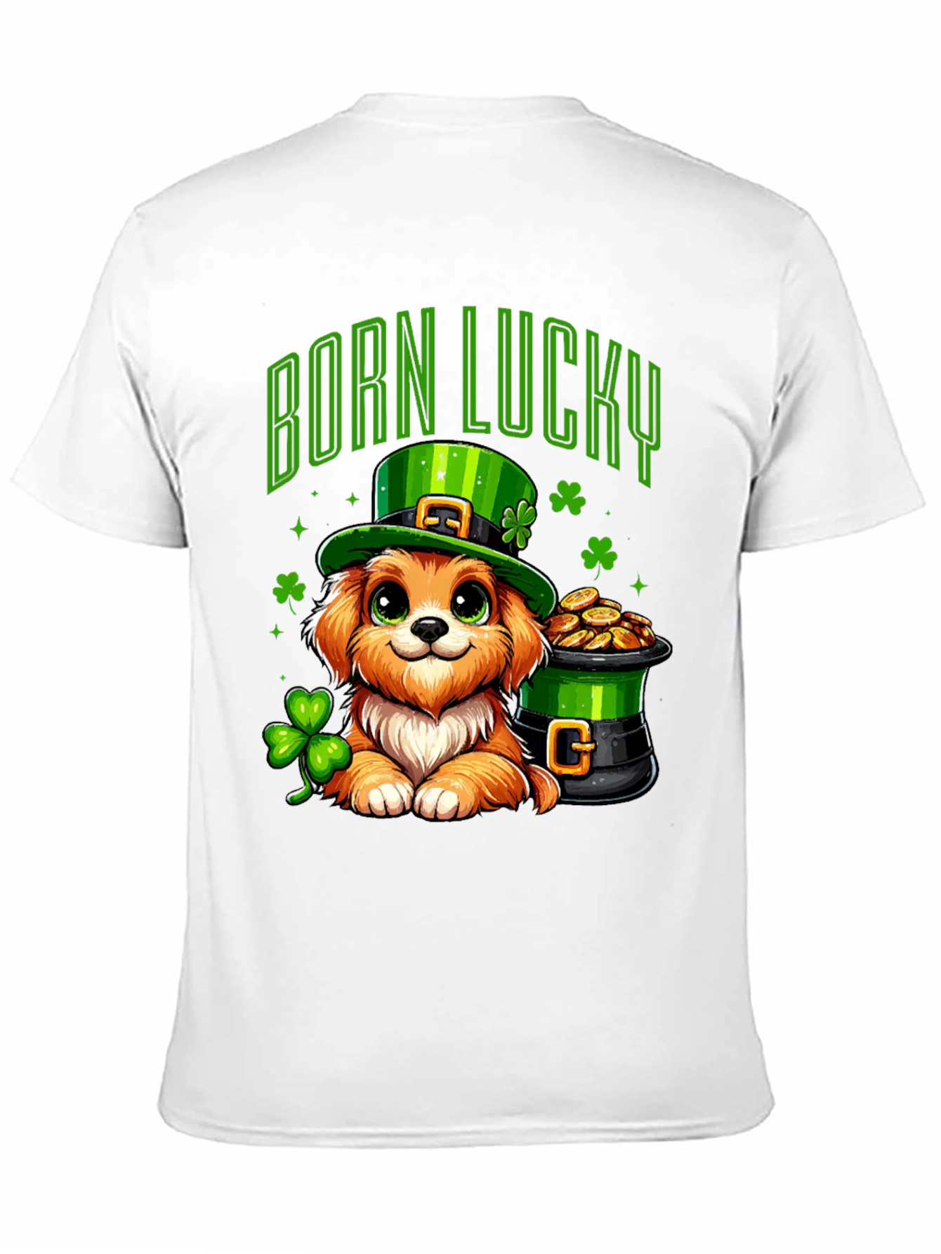 Born Lucky St. Patricks Day Dog T-Shirt