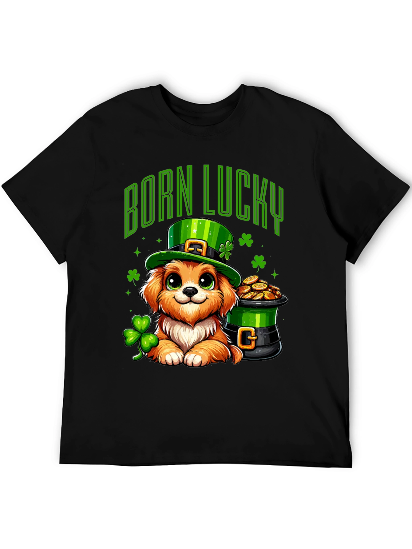 Born Lucky St. Patricks Day Dog T-Shirt