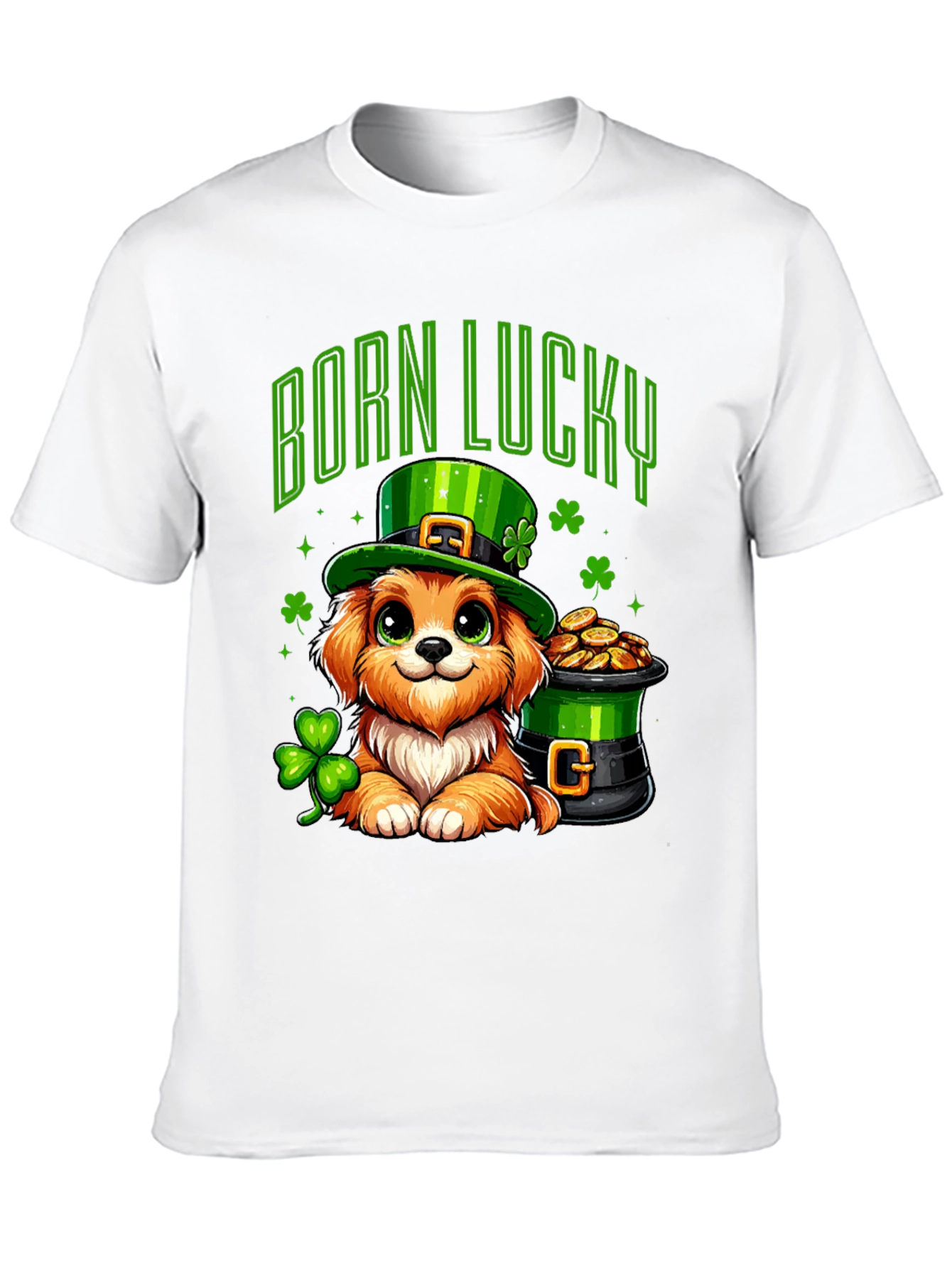 Born Lucky St. Patricks Day Dog T-Shirt