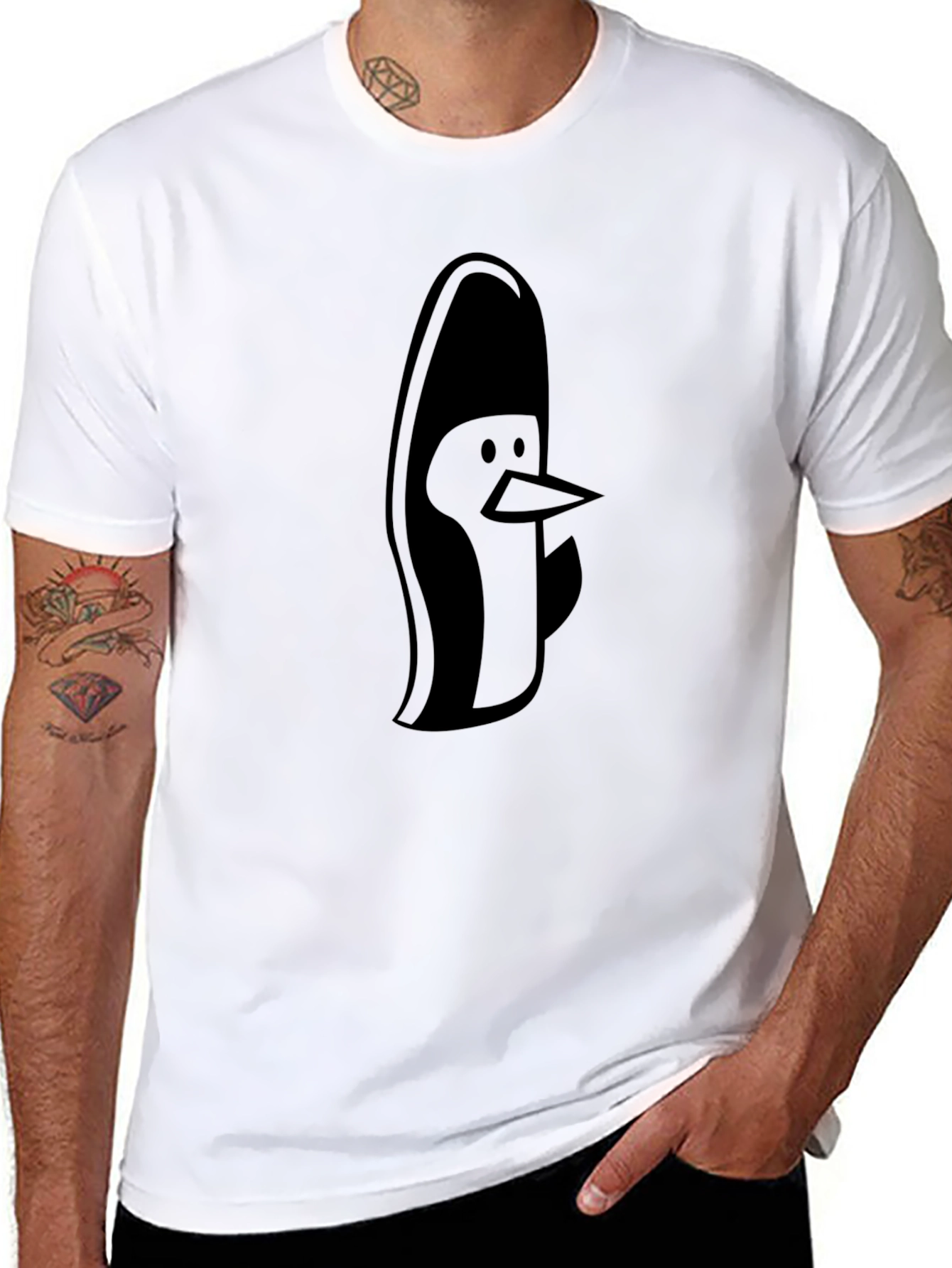Black Penguin Graphic Tee - Cool Casual Style