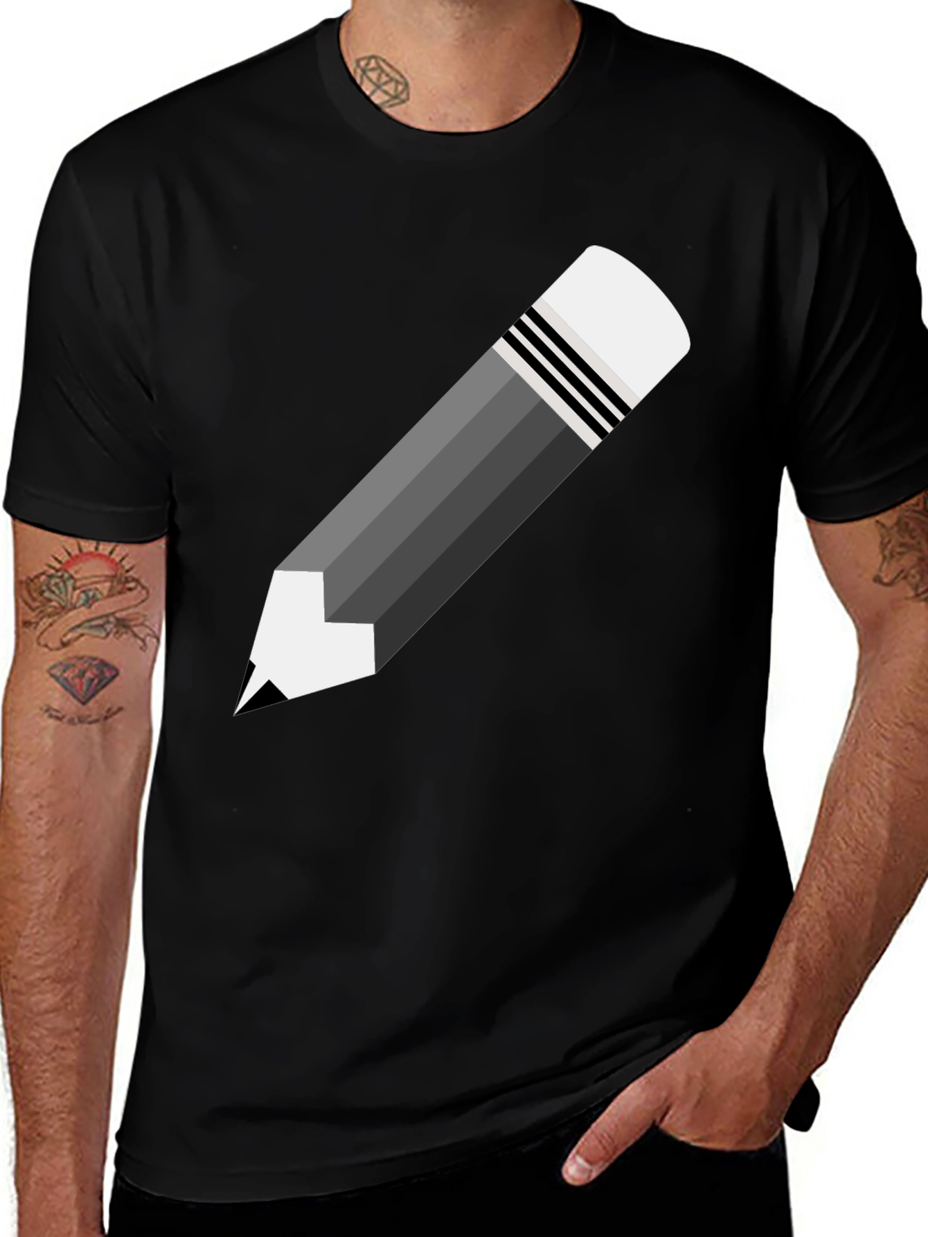 Pencil Graphic T-Shirt - Stylish & Unique Design