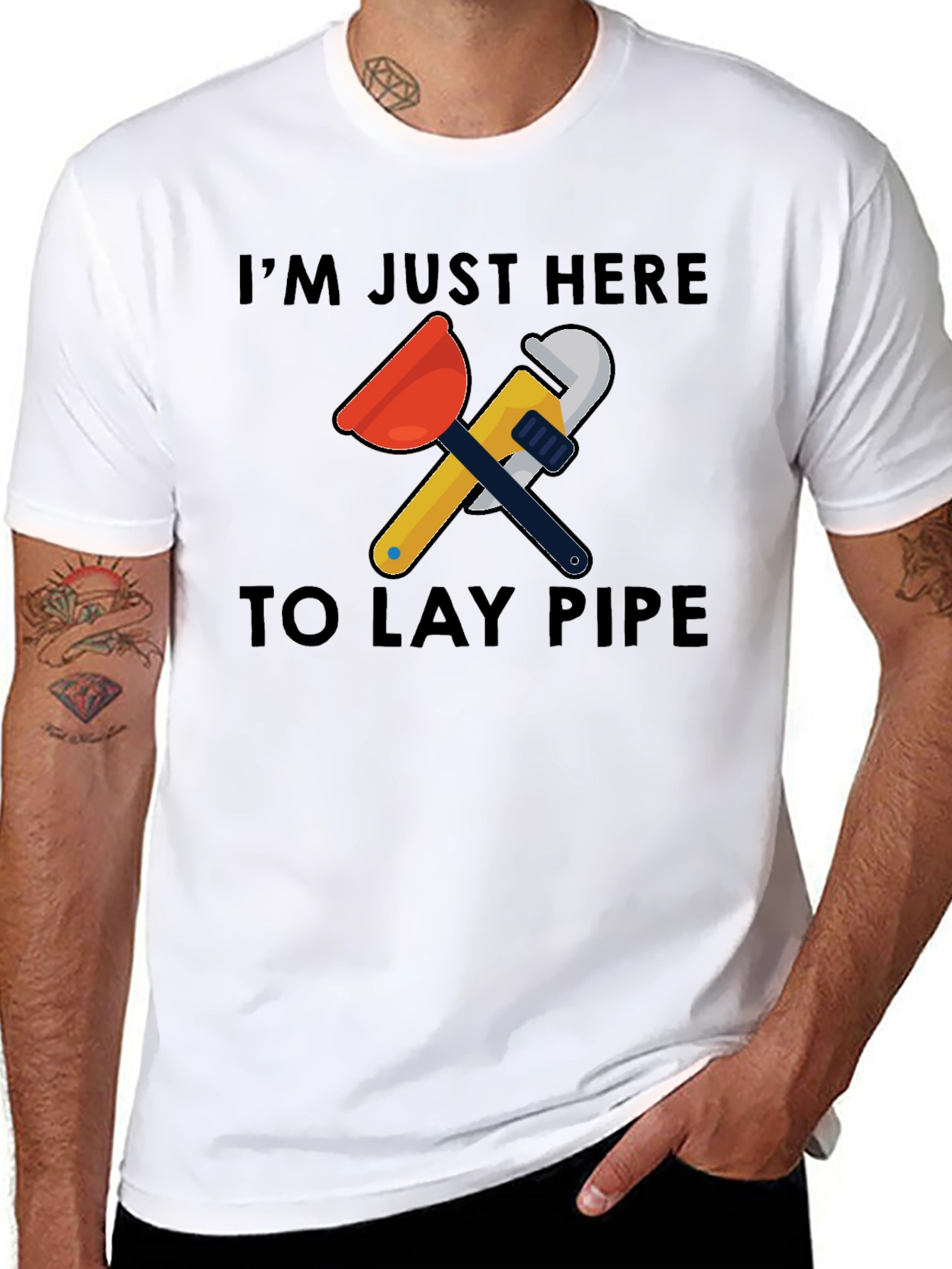 Im Just Here to Lay Pipe Graphic T-Shirt