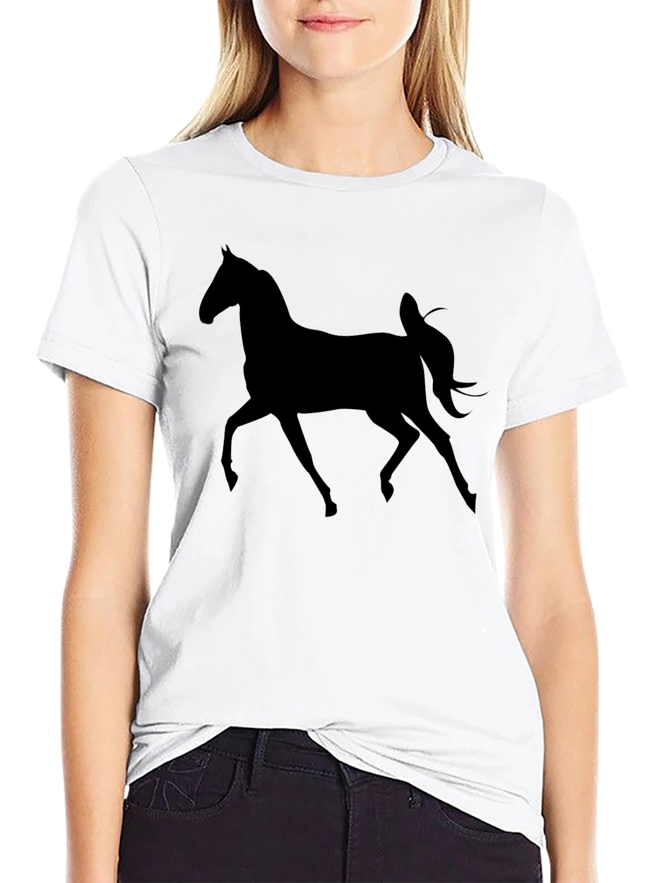 Black Horse Graphic Tee - Stylish Mens T-Shirt