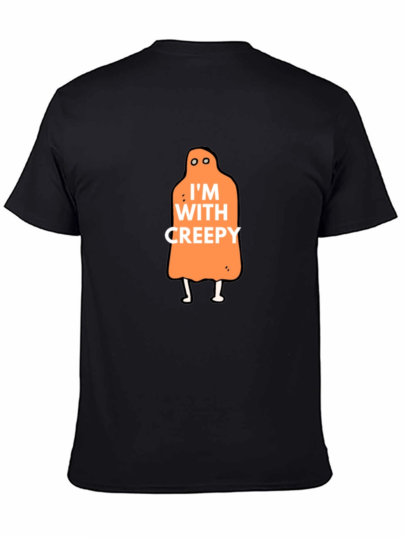 Im With Creepy Halloween Graphic Tee - Black