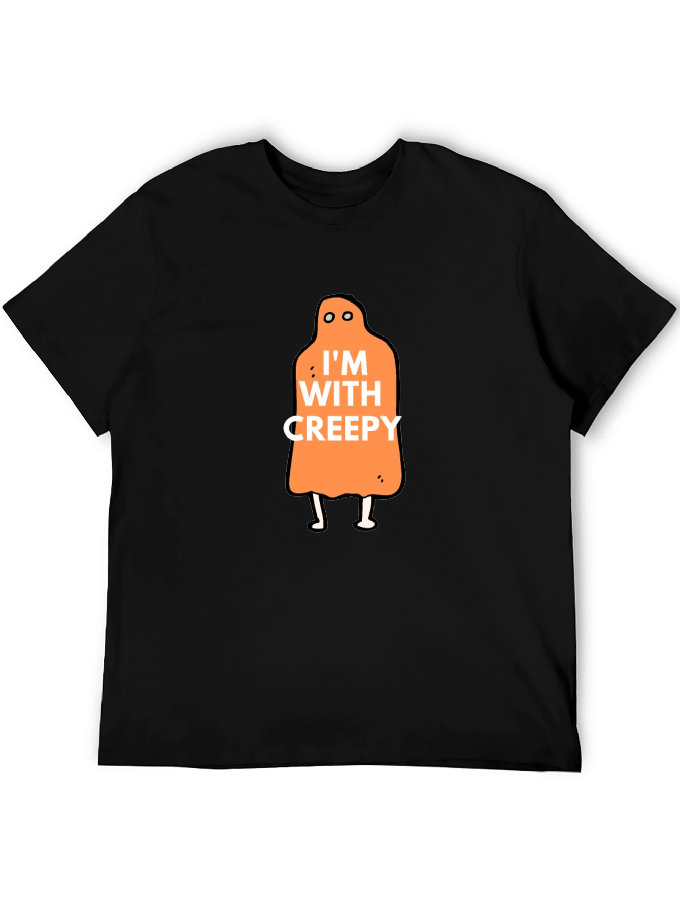 Im With Creepy Halloween Graphic Tee - Black