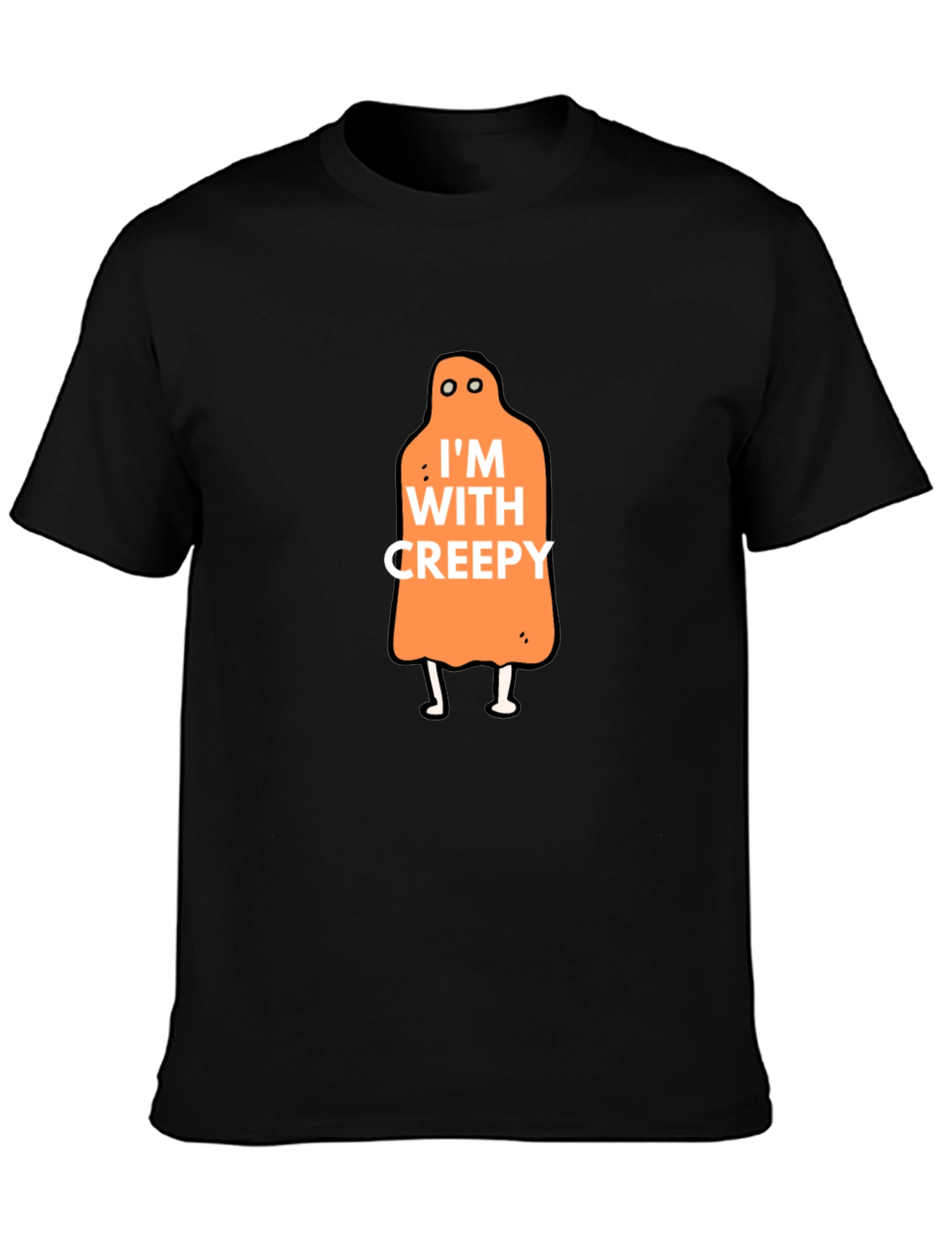 Im With Creepy Halloween Graphic Tee - Black
