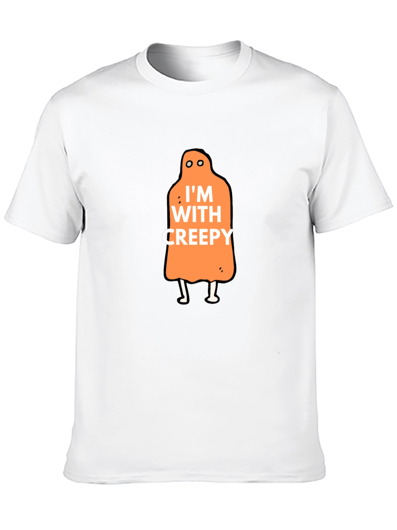 Im With Creepy Halloween Graphic Tee - Black