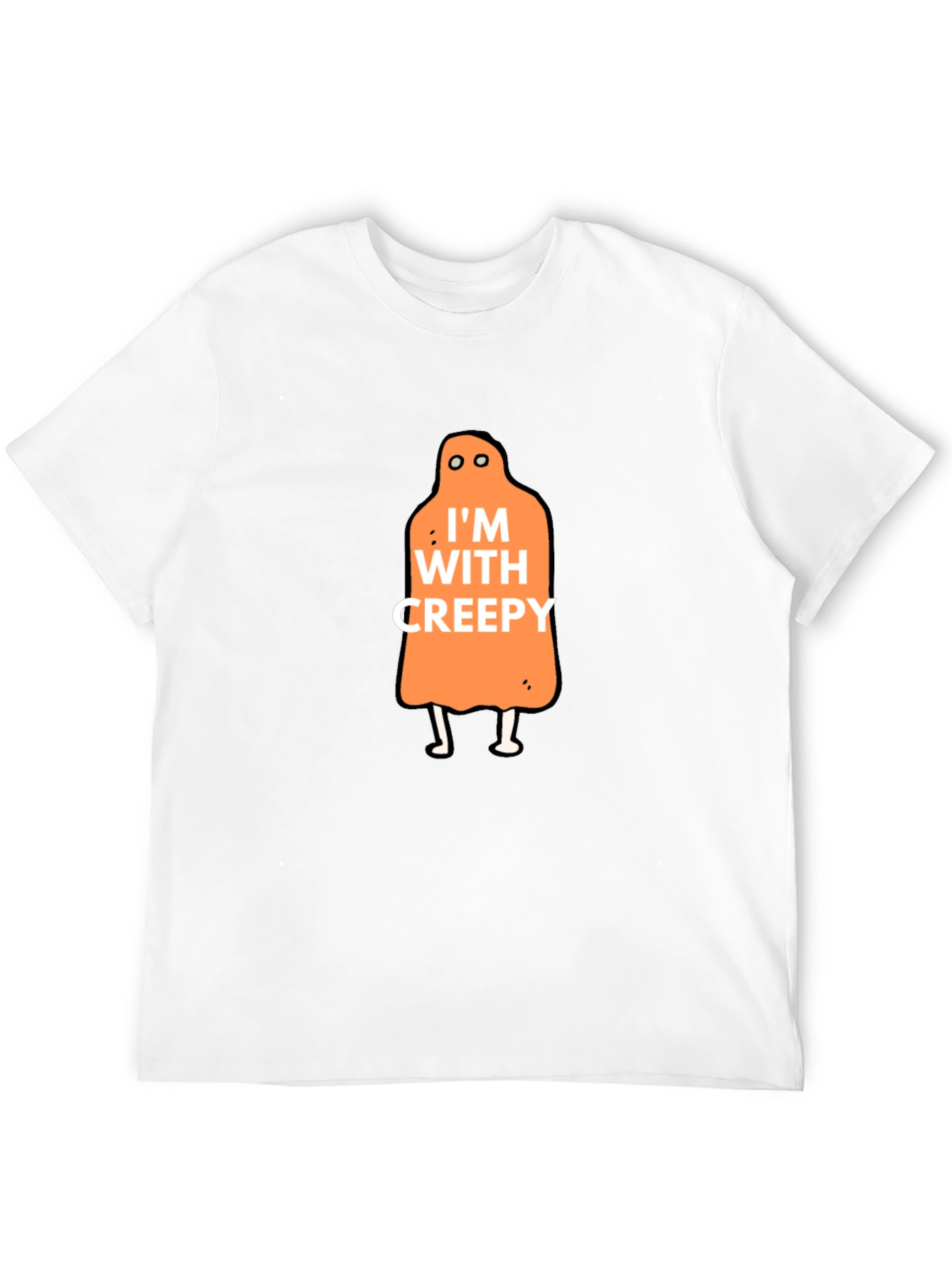 Im With Creepy Halloween Graphic Tee - Black