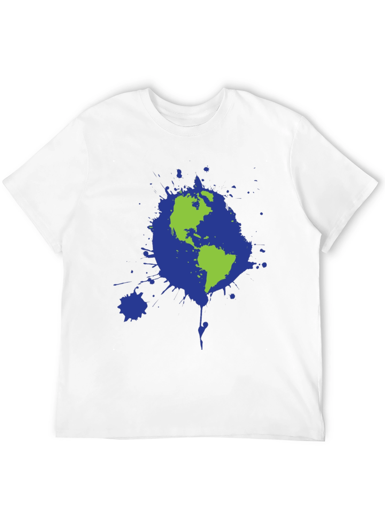 Earth Splatter Graphic Tee - Black Cotton T-Shirt