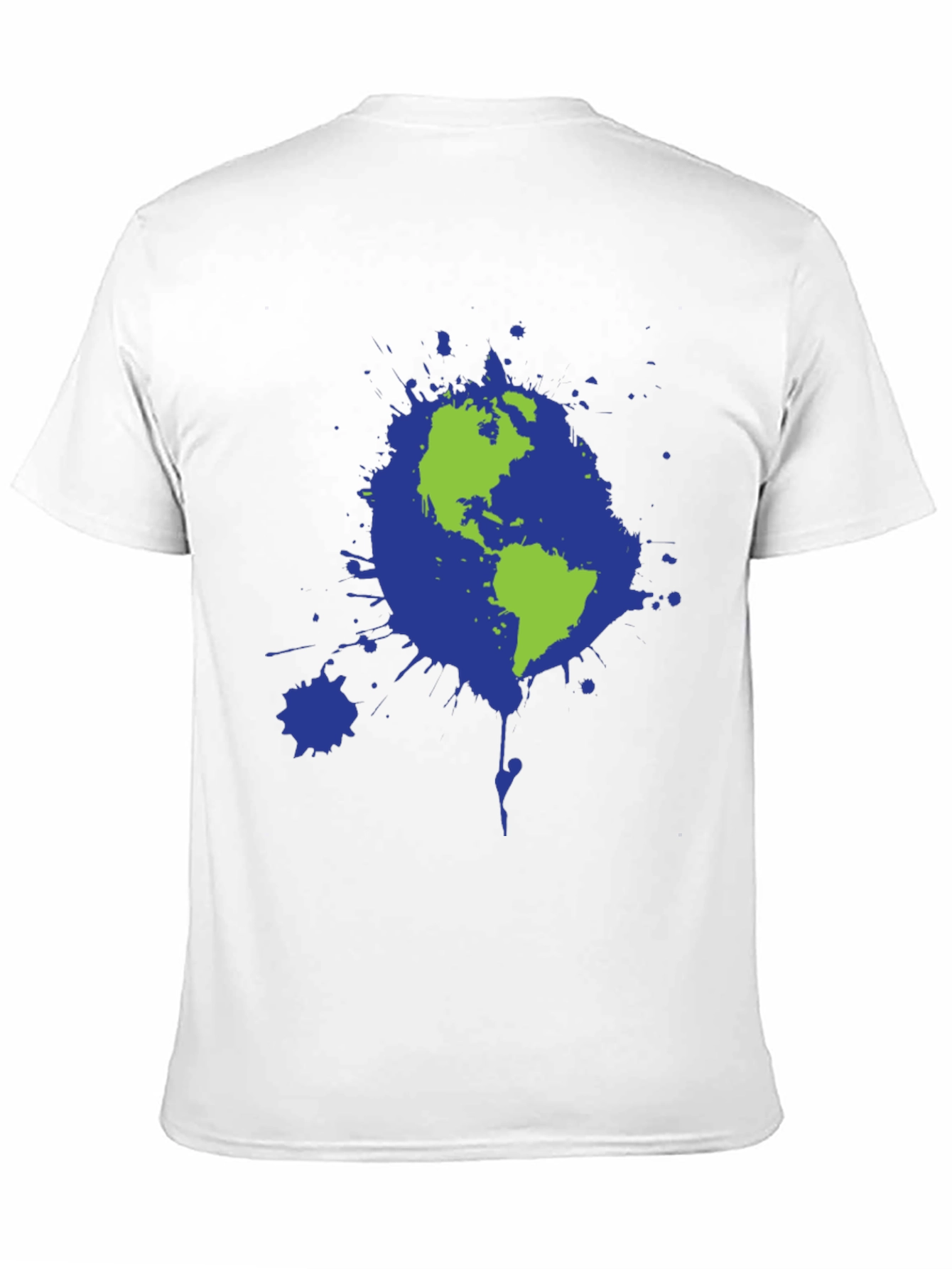 Earth Splatter Graphic Tee - Black Cotton T-Shirt