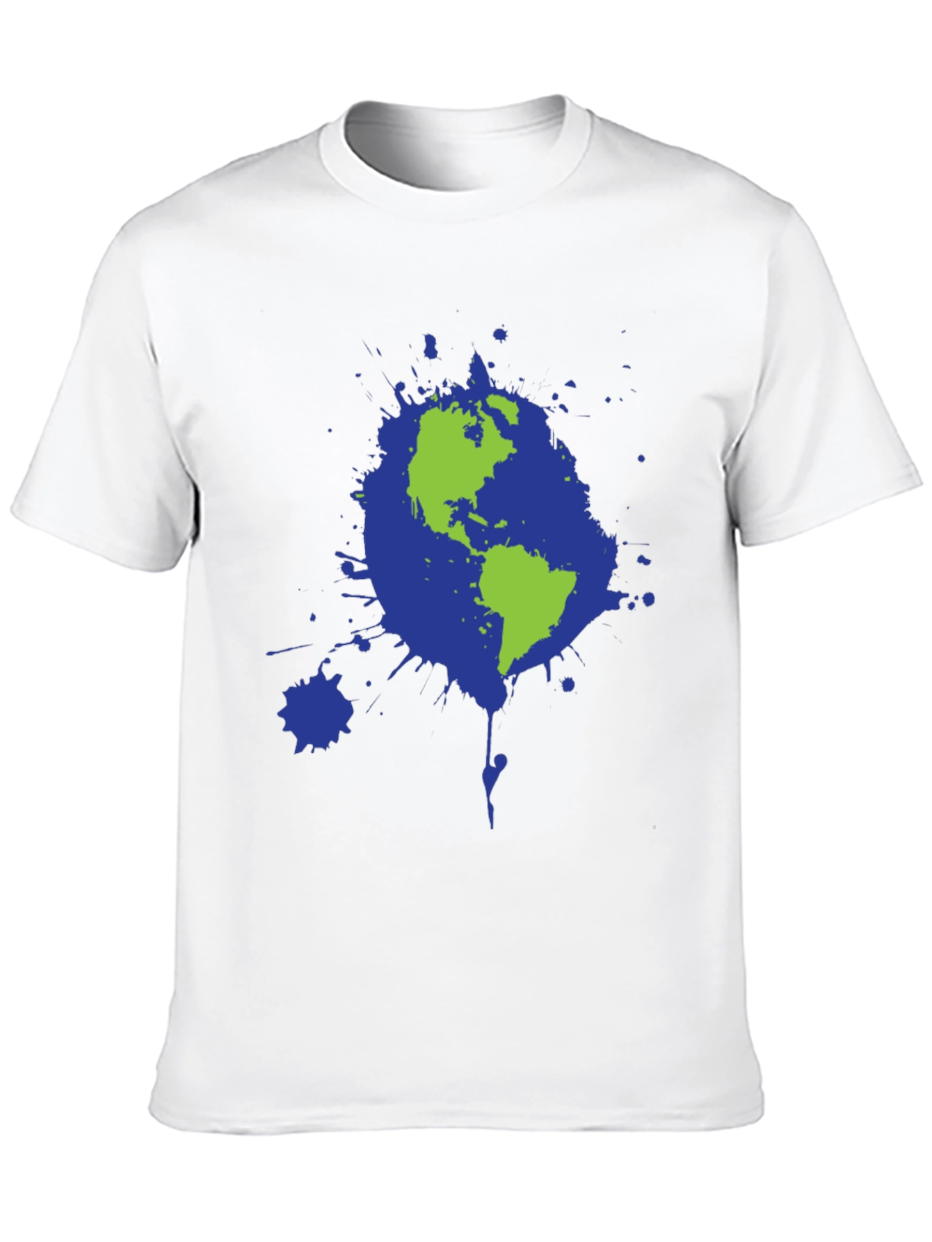 Earth Splatter Graphic Tee - Black Cotton T-Shirt