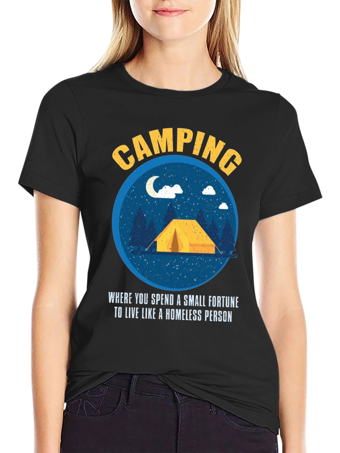 Camping Fortune Funny Graphic Tee