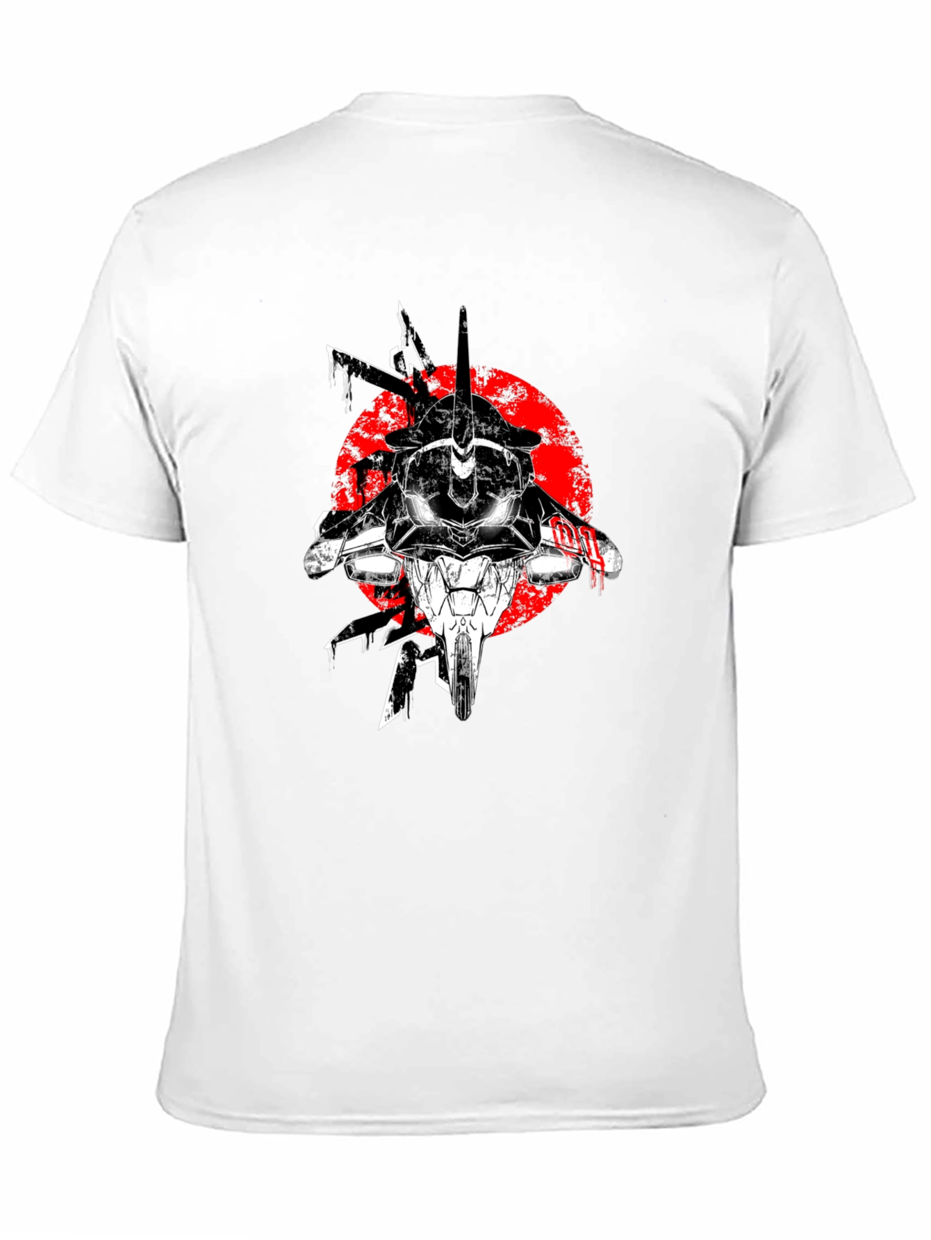 Anime Mech Graphic T-Shirt - Black