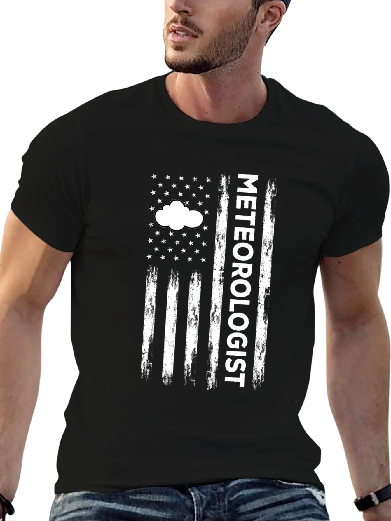 Meteorologist American Flag Style Graphic T-Shirt