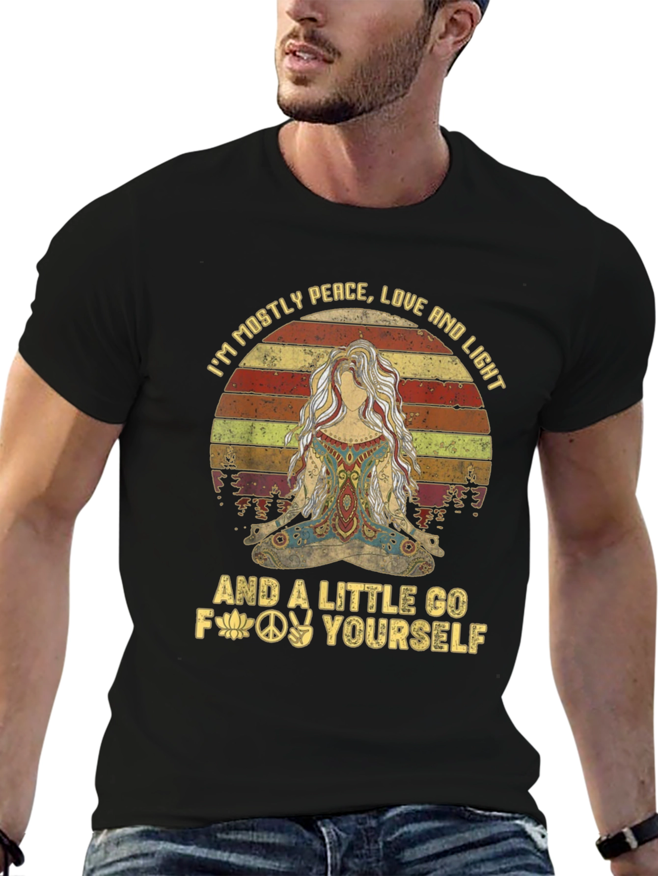 Peace Love Light T-Shirt - Funny Graphic Tee