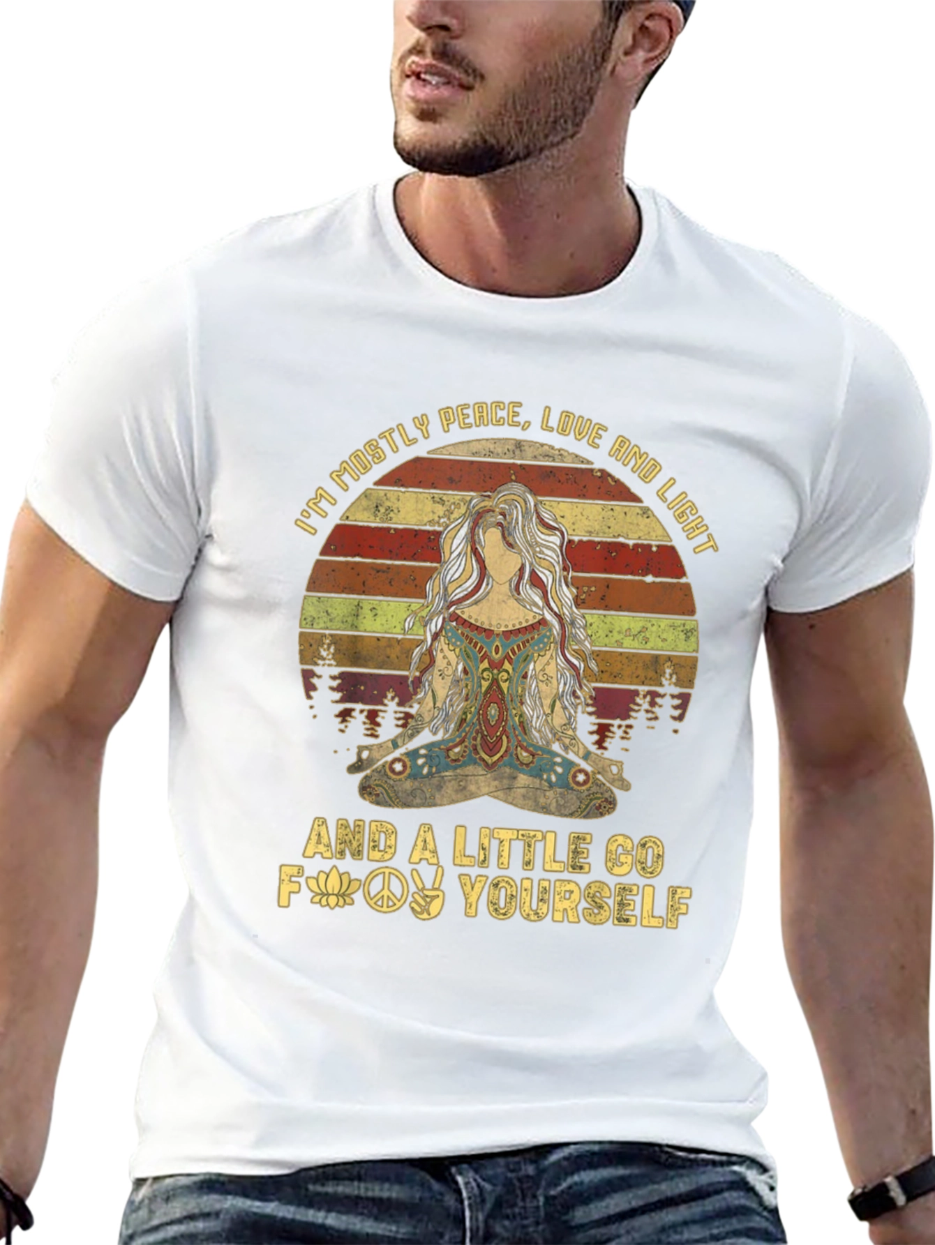 Peace Love Light T-Shirt - Funny Graphic Tee