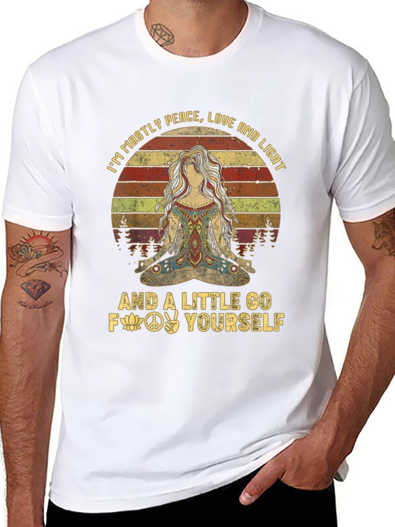 Peace Love Light T-Shirt - Funny Graphic Tee