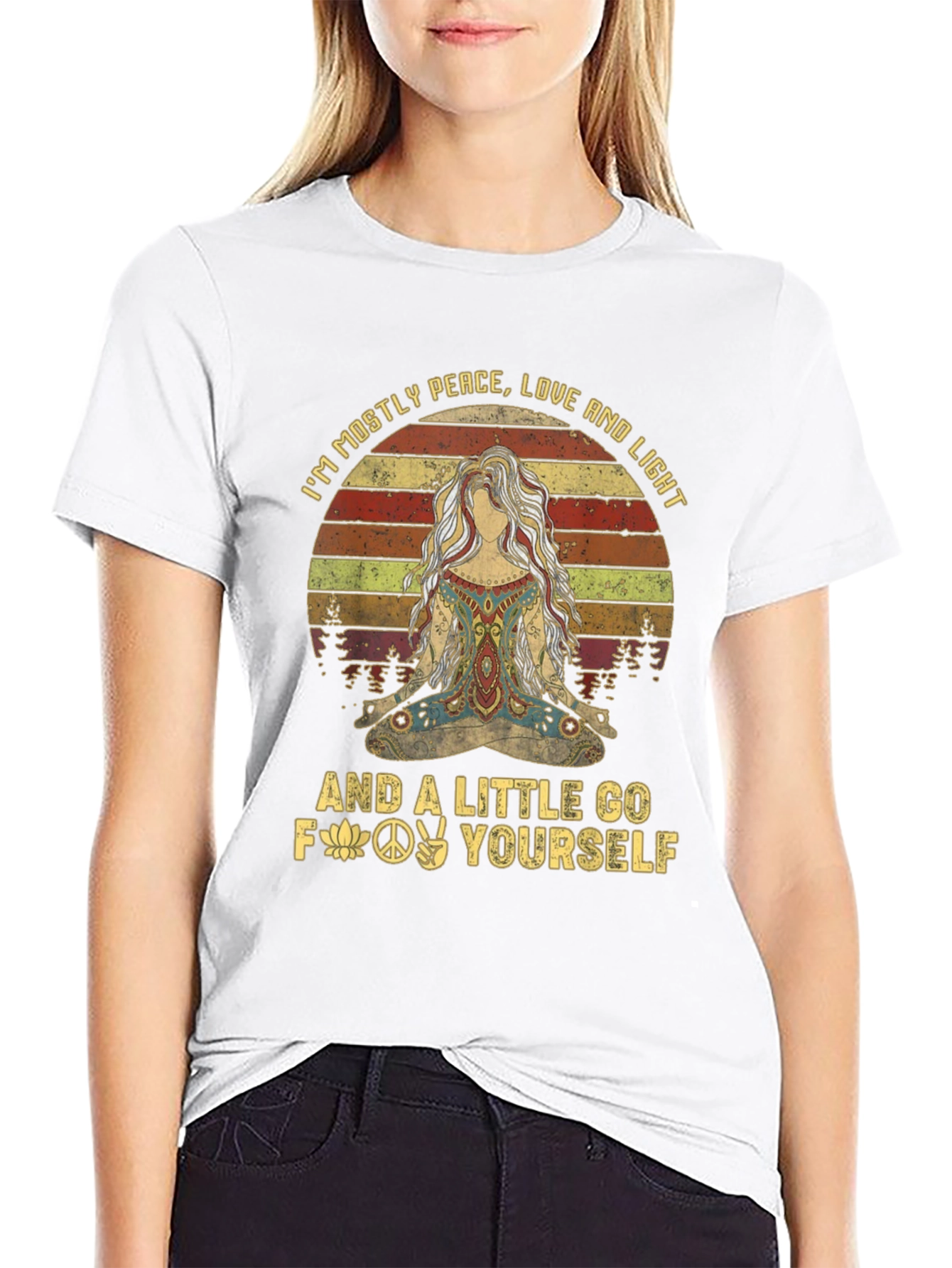 Peace Love Light T-Shirt - Funny Graphic Tee
