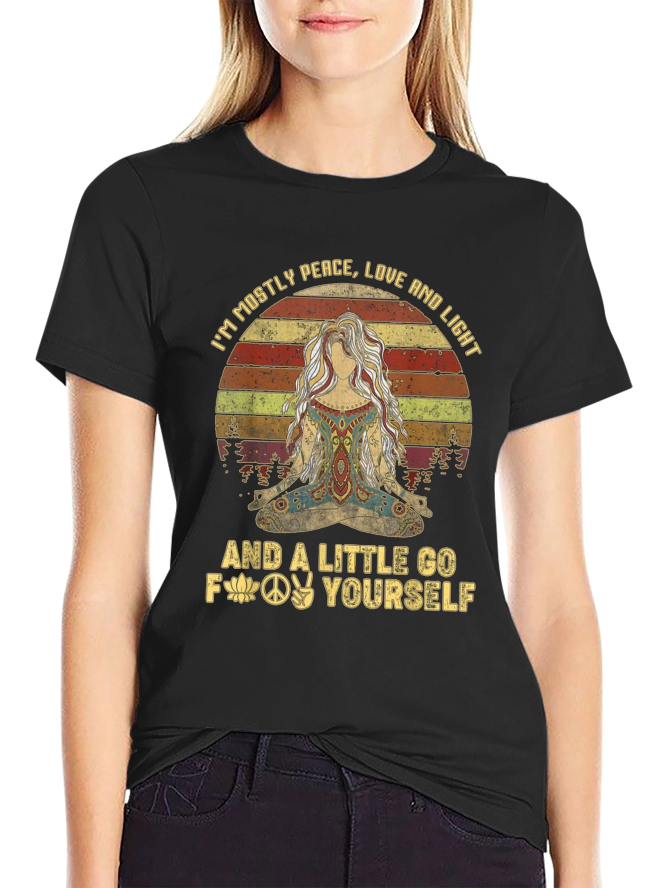 Peace Love Light T-Shirt - Funny Graphic Tee