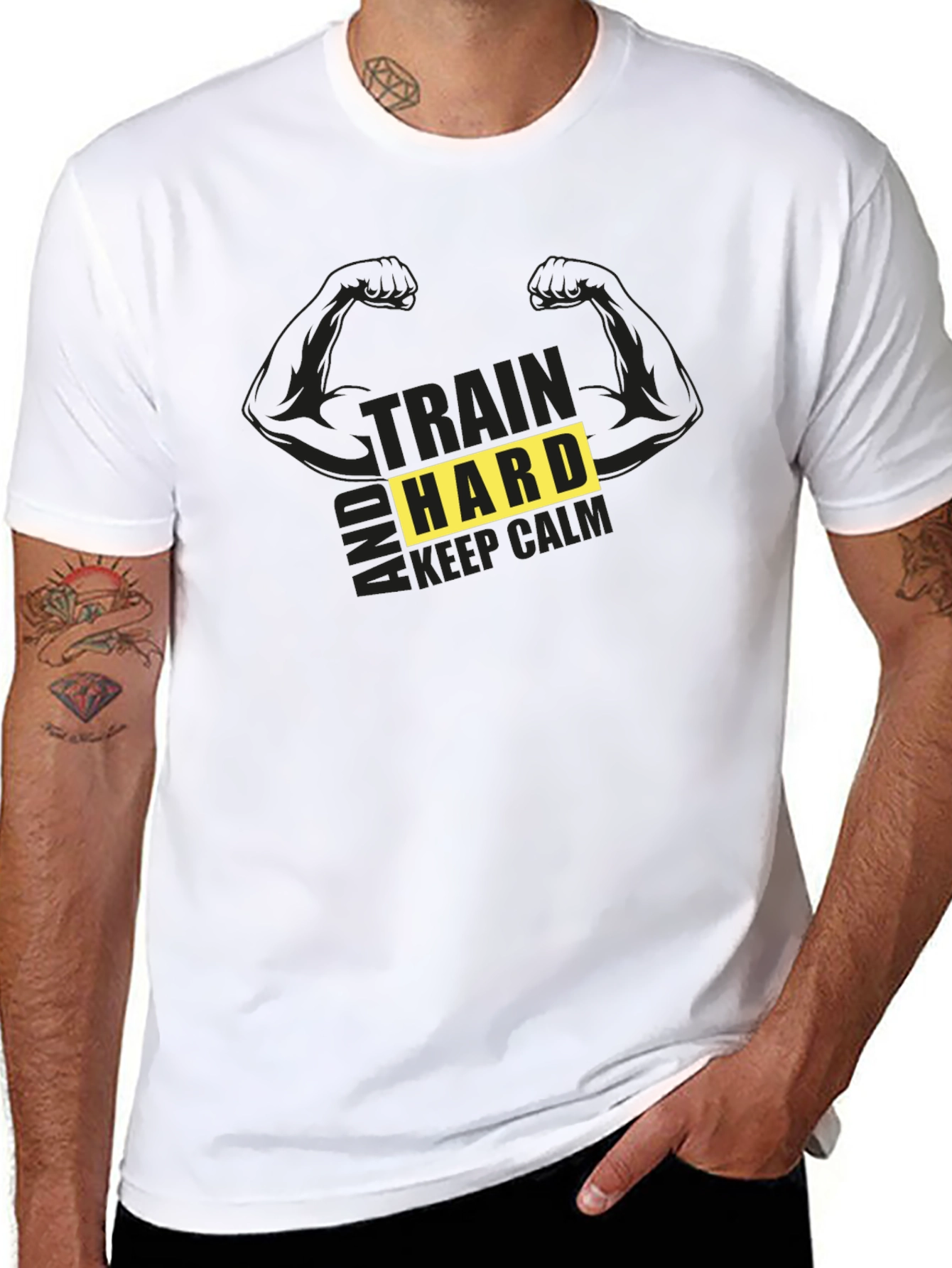 Train Hard T-Shirt - Motivational Gym Workout Tee